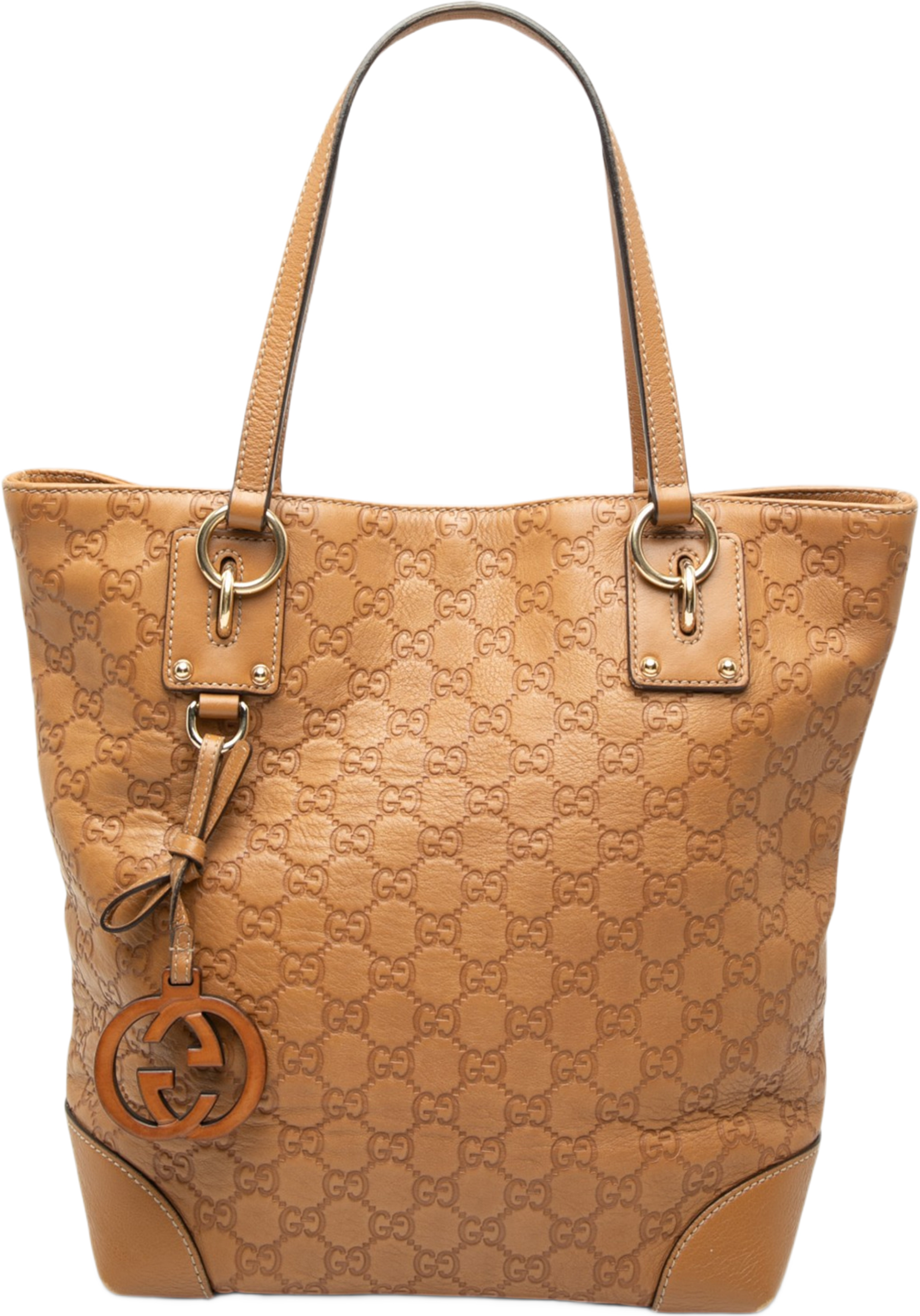 Gucci Medium Guccissima Gg Charm Tote, från Luxclusif, i färgen light brown. Klicka för att öppna bilden i stort format