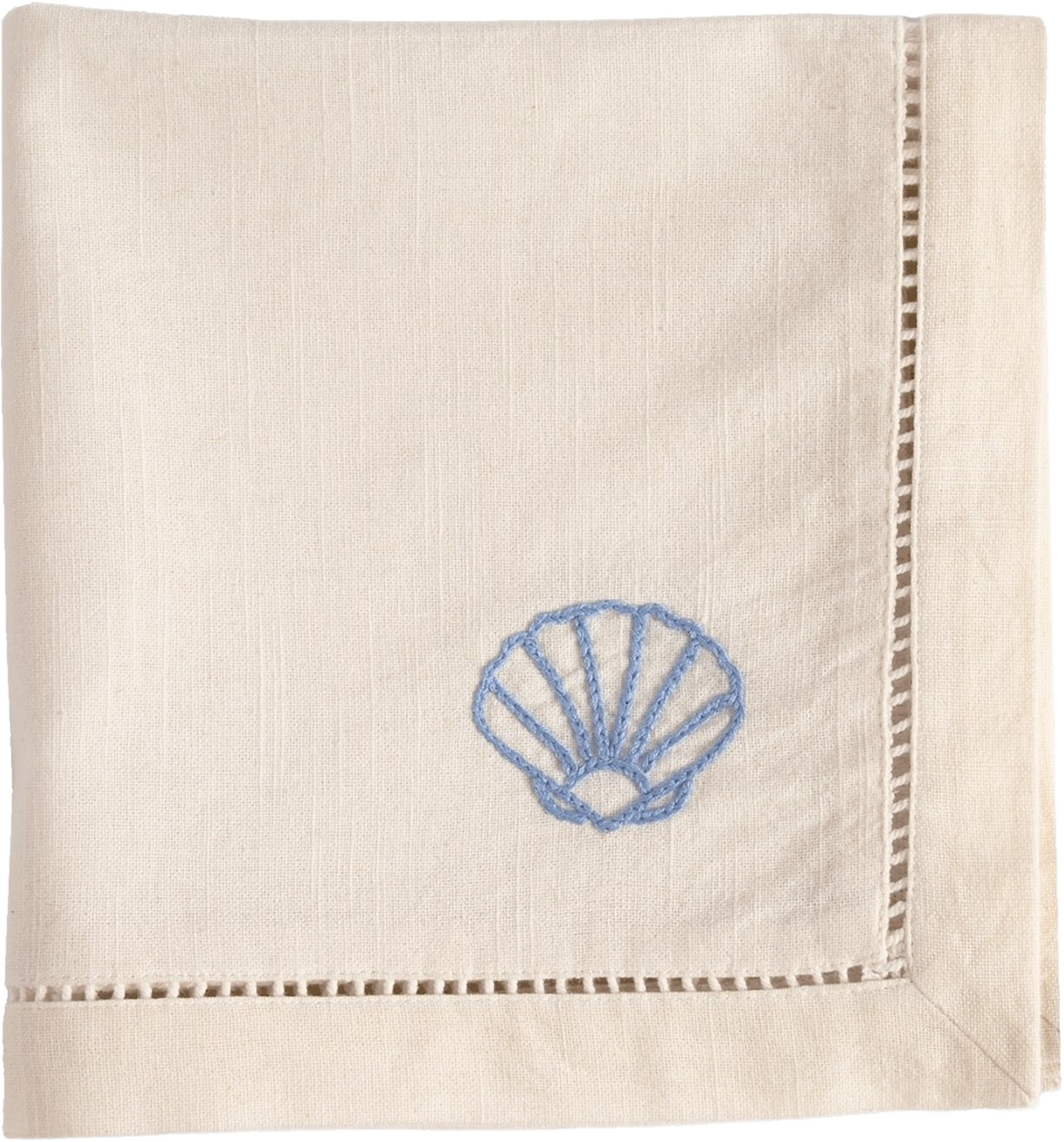 Shell Servett - Blå 45x45 Cm, från Pick A Poppy, i färgen blue. Klicka för att öppna bilden i stort format