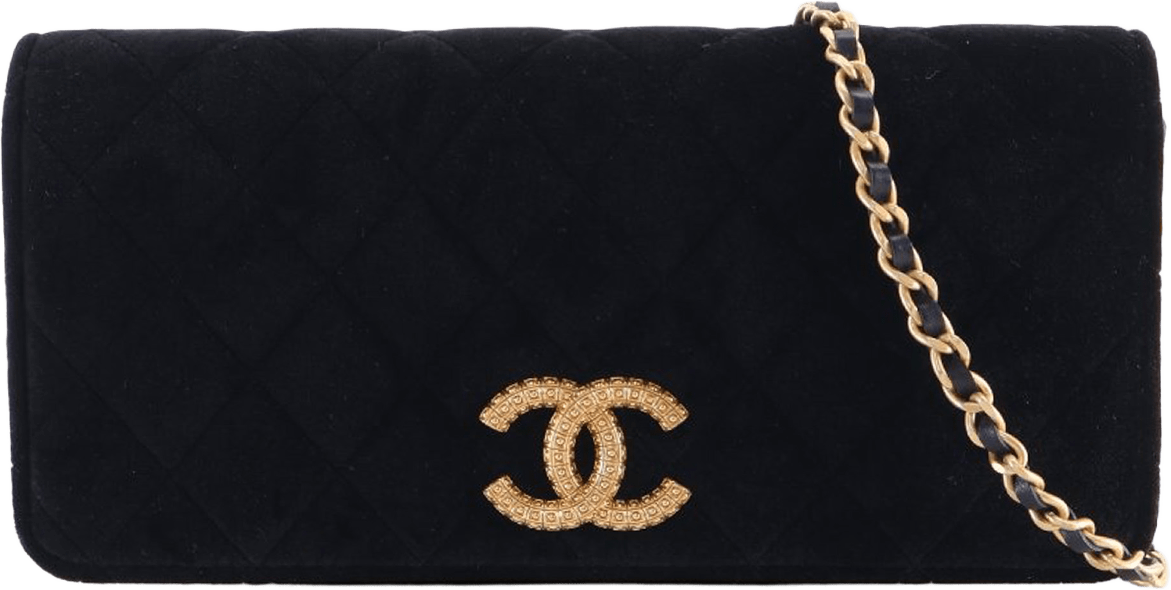 Chanel Cc Quilted Velvet East West Clutch On Chain, från Luxclusif, i färgen black. Klicka för att öppna bilden i stort format