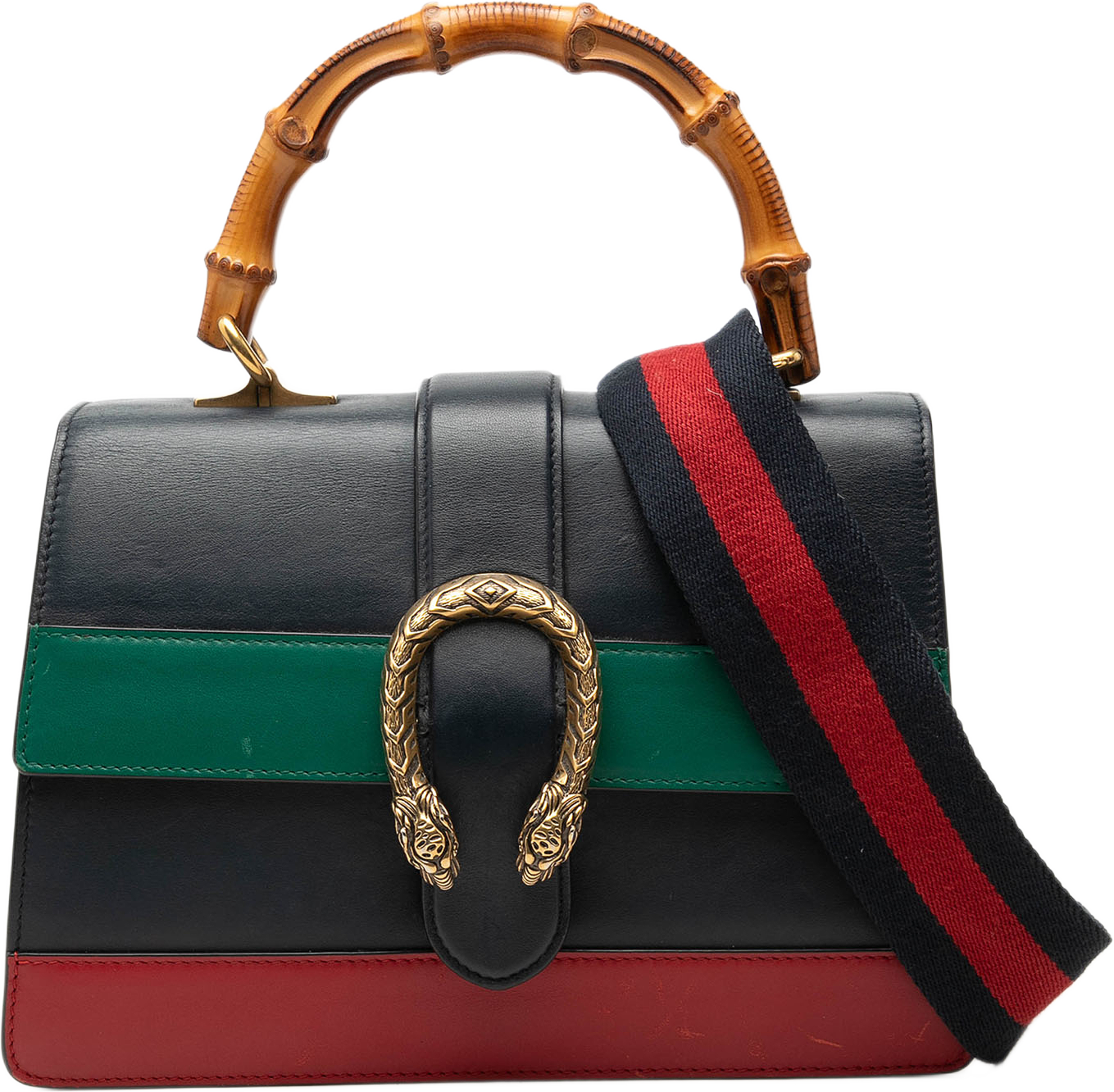 Gucci Medium Calfskin Bamboo Dionysus Web Satchel, från Luxclusif, i färgen blå. Klicka för att öppna bilden i stort format