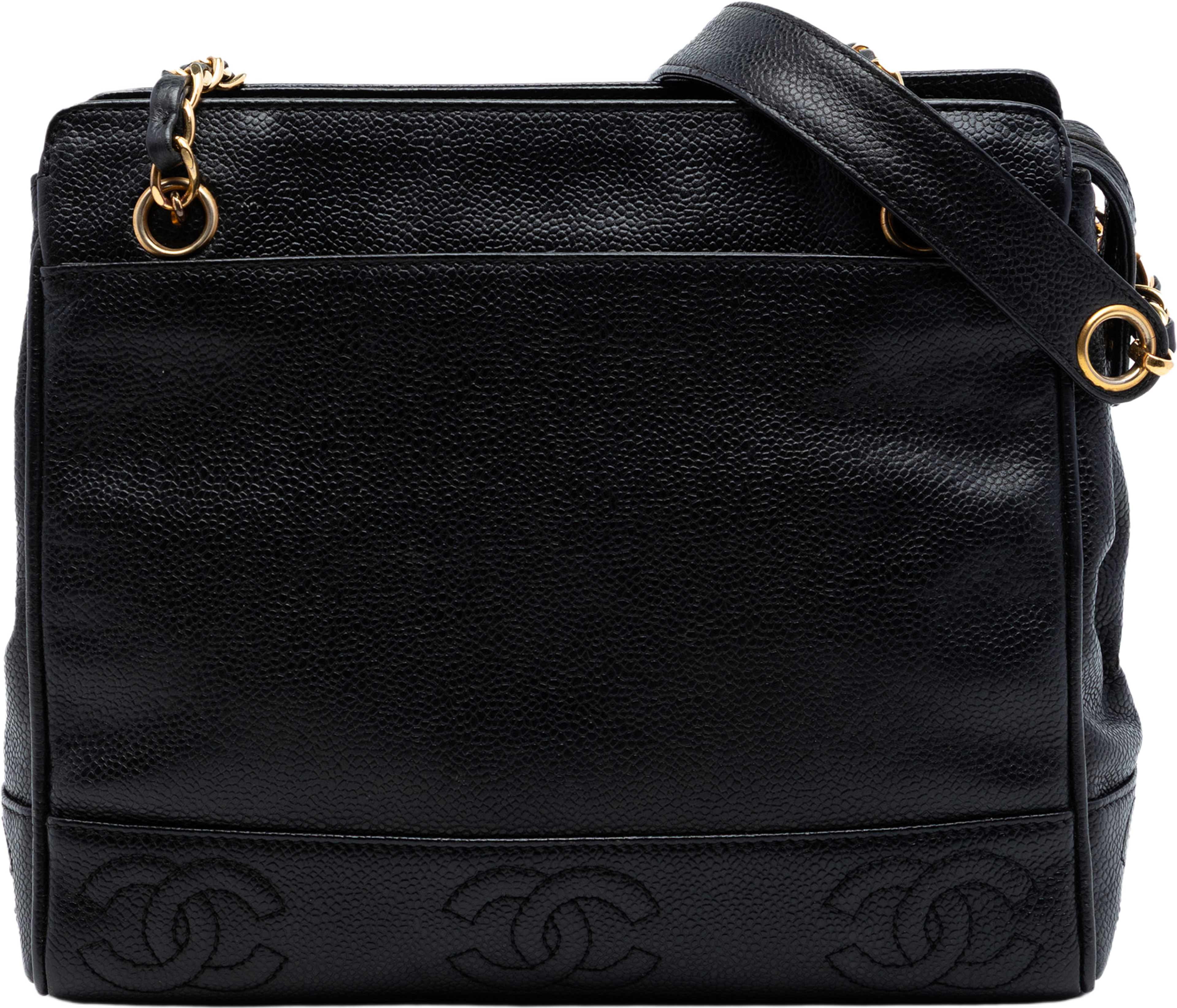 Chanel Triple Cc Caviar Tote, från Luxclusif, i färgen black. Klicka för att öppna bilden i stort format