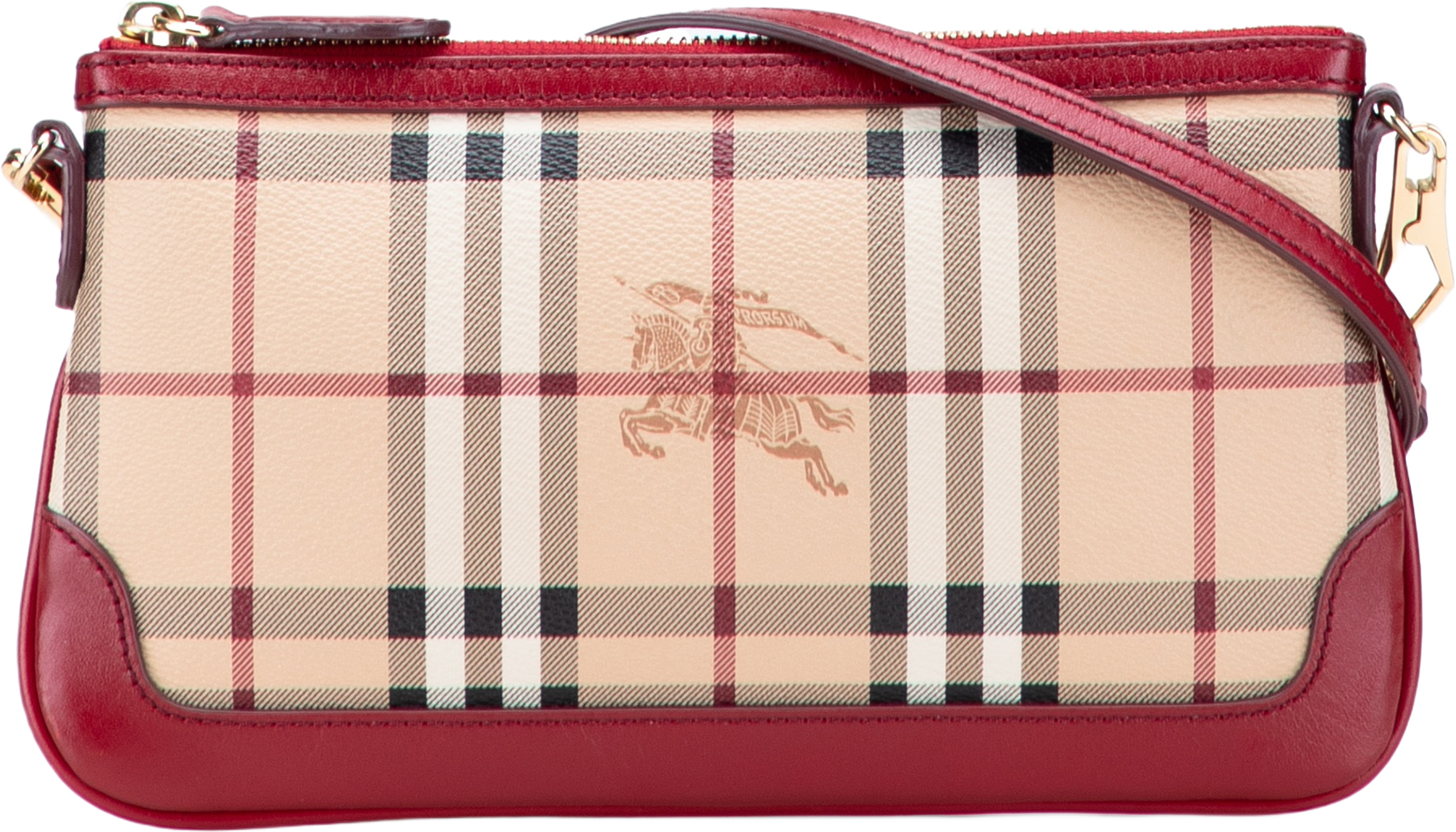 Burberry Haymarket Check Coated Canvas Peyton Crossbody, från Luxclusif, i färgen beige. Klicka för att öppna bilden i stort format