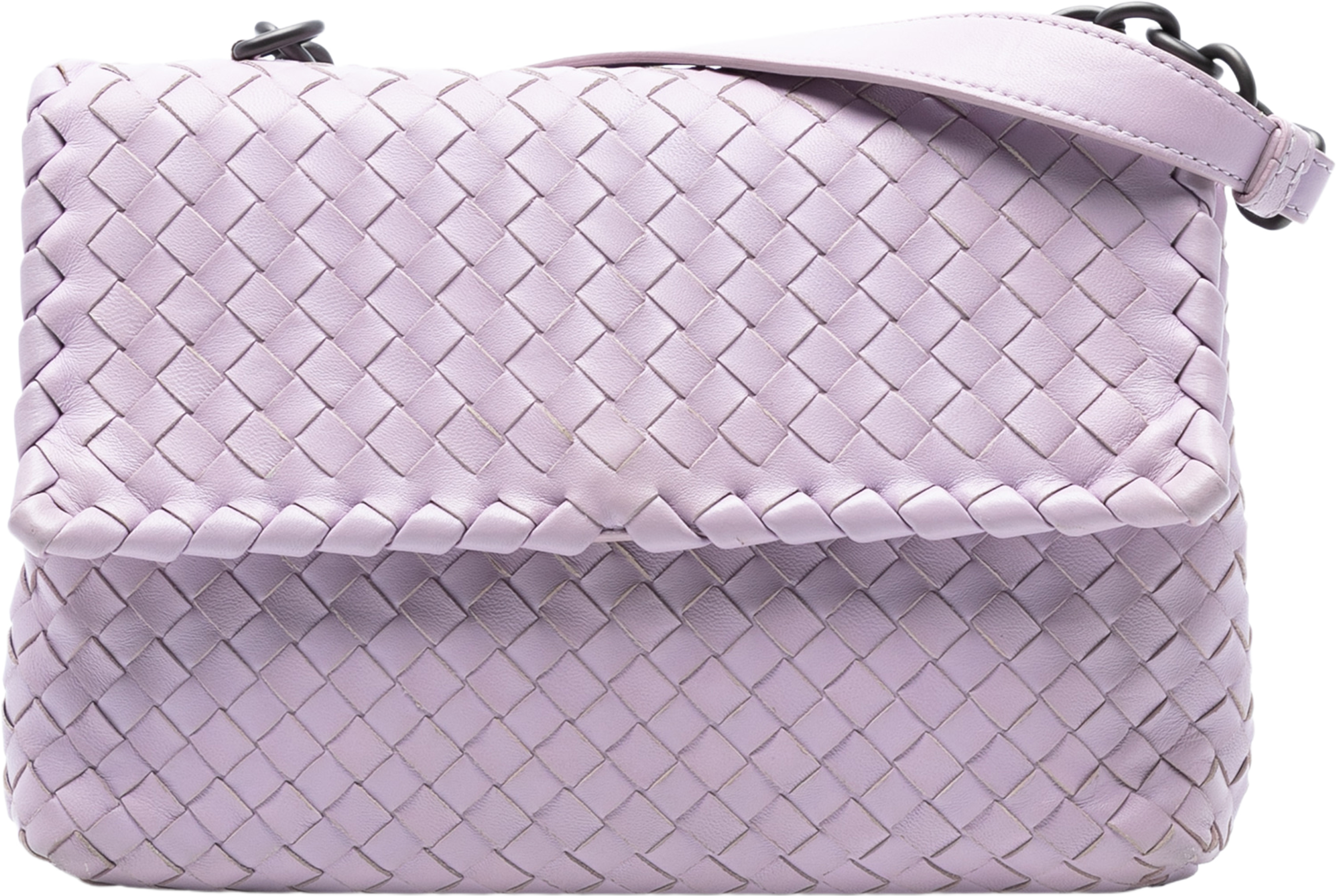 Bottega Veneta Small Nappa Intrecciato Olimpia Shoulder Bag, från Luxclusif, i färgen light purple. Klicka för att öppna bilden i stort format