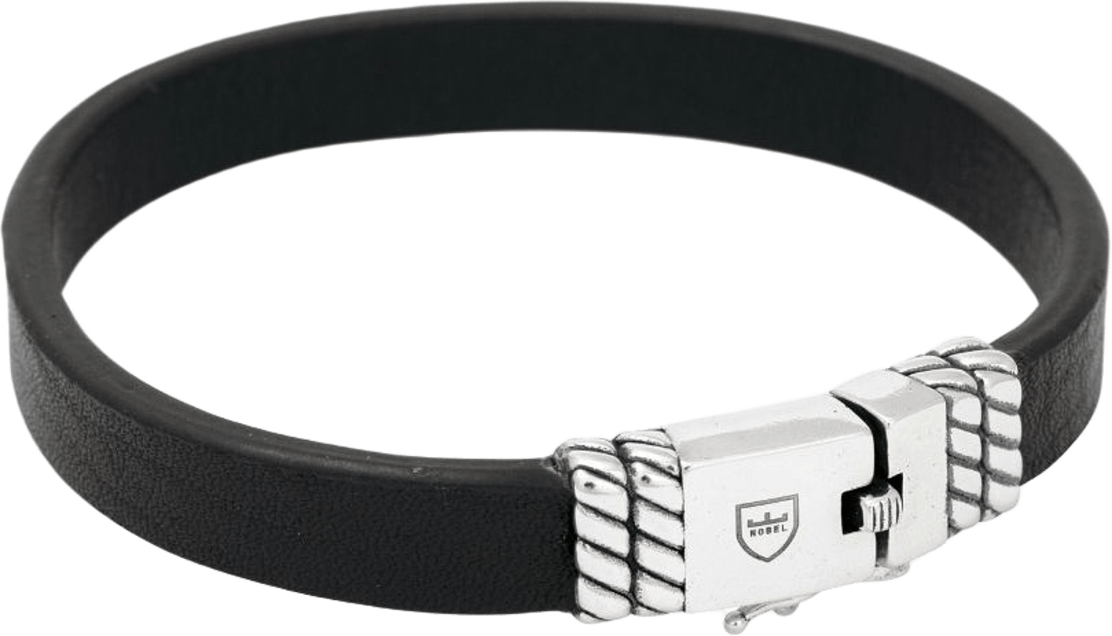 Silver/läderarmband | Slät | Nobel By Billgren