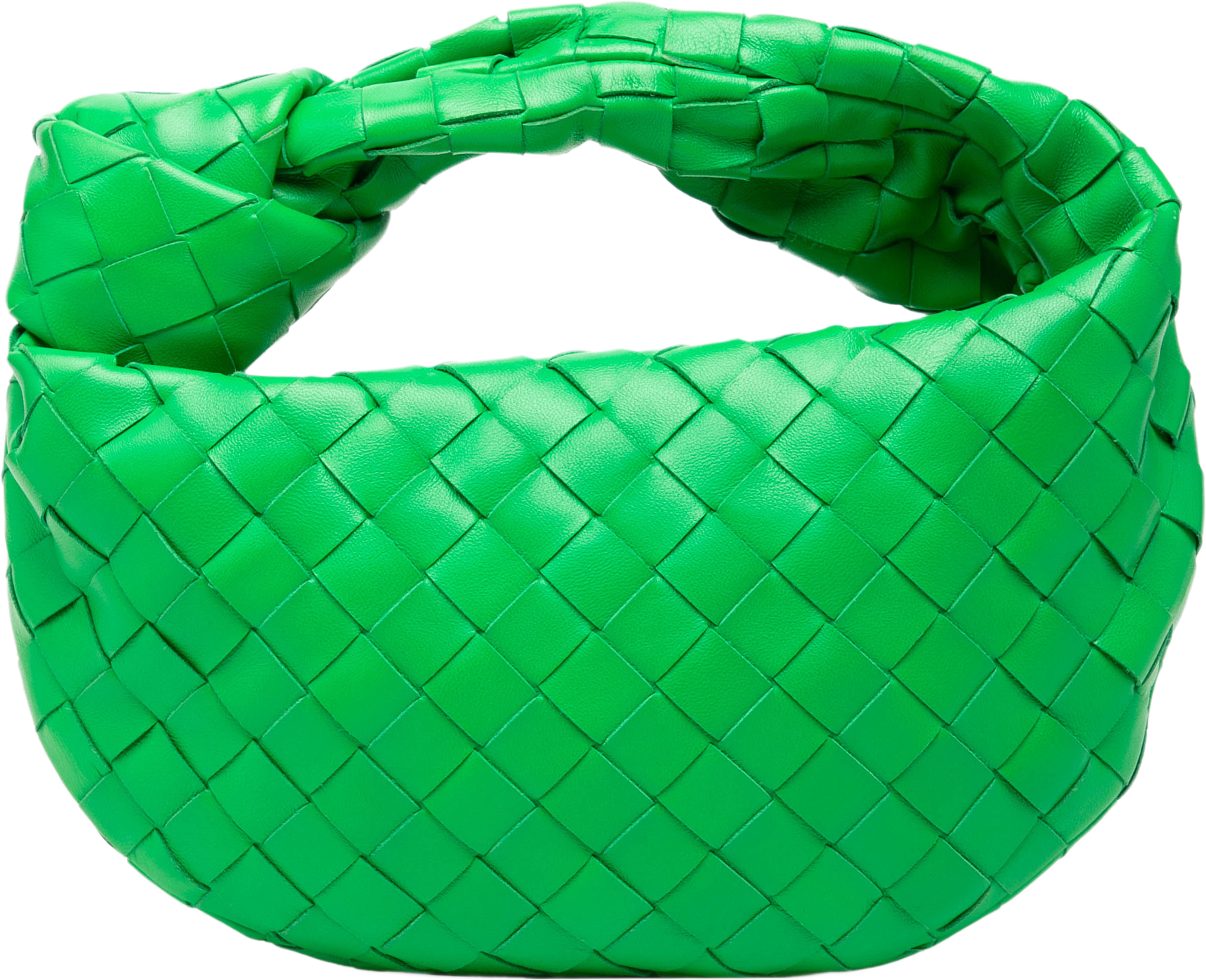 Bottega Veneta Mini Nappa Intrecciato Jodie, från Luxclusif, i färgen grön. Klicka för att öppna bilden i stort format