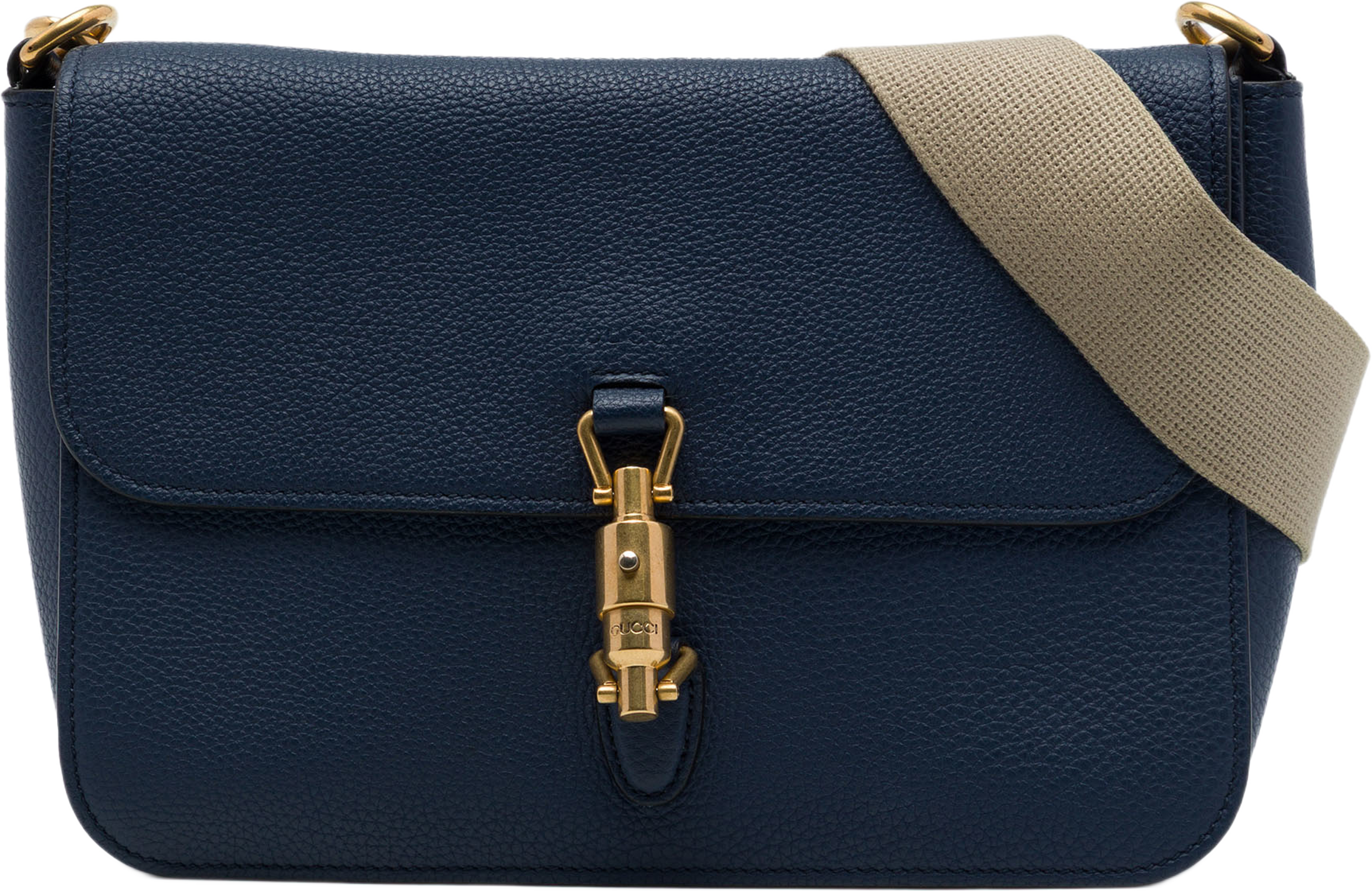 Gucci Calfskin Soft Jackie Convertible Crossbody, från Luxclusif, i färgen blå. Klicka för att öppna bilden i stort format