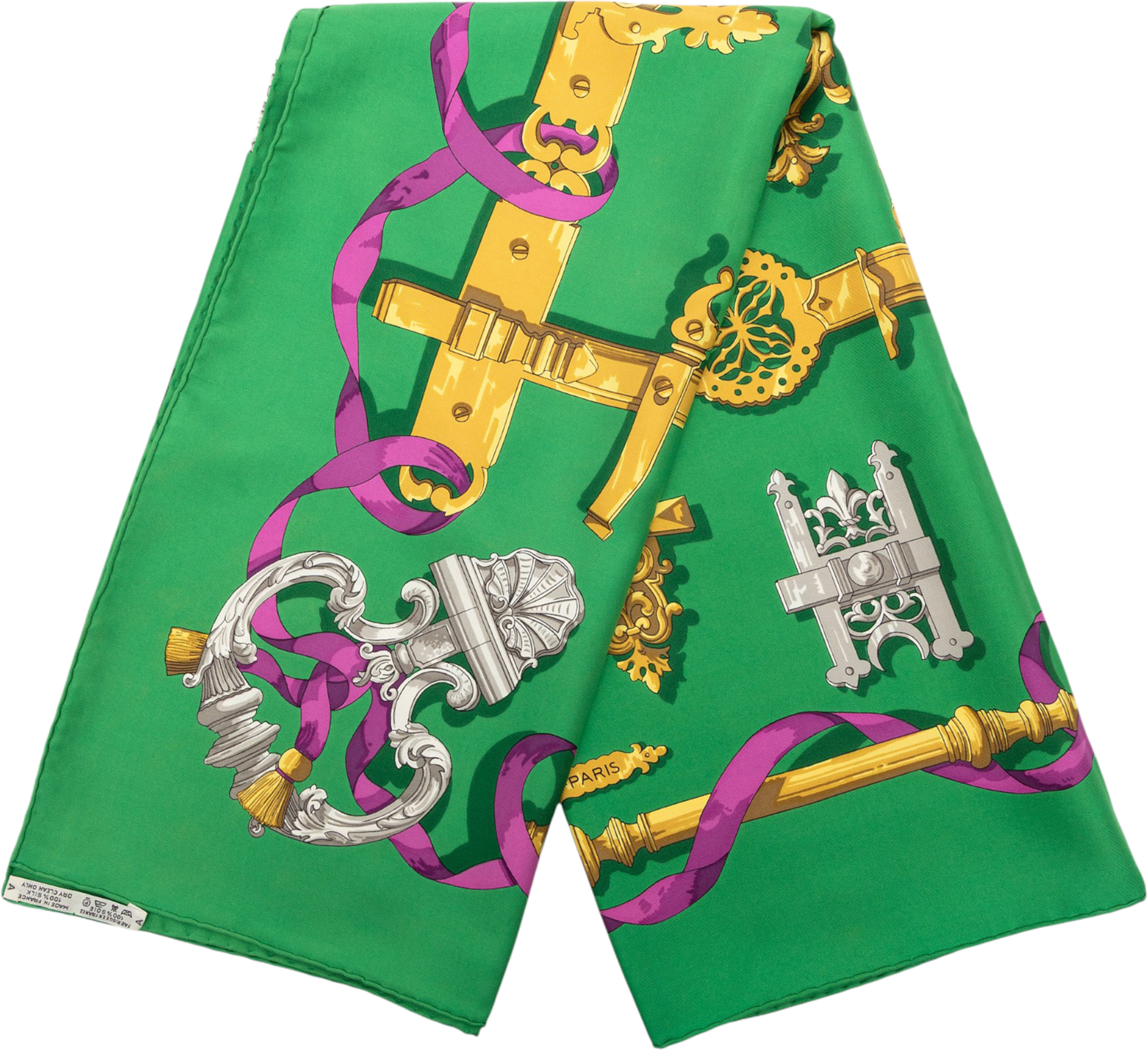 Hermès Ferronnerie Silk Scarf 90, från Luxclusif, i färgen green. Klicka för att öppna bilden i stort format