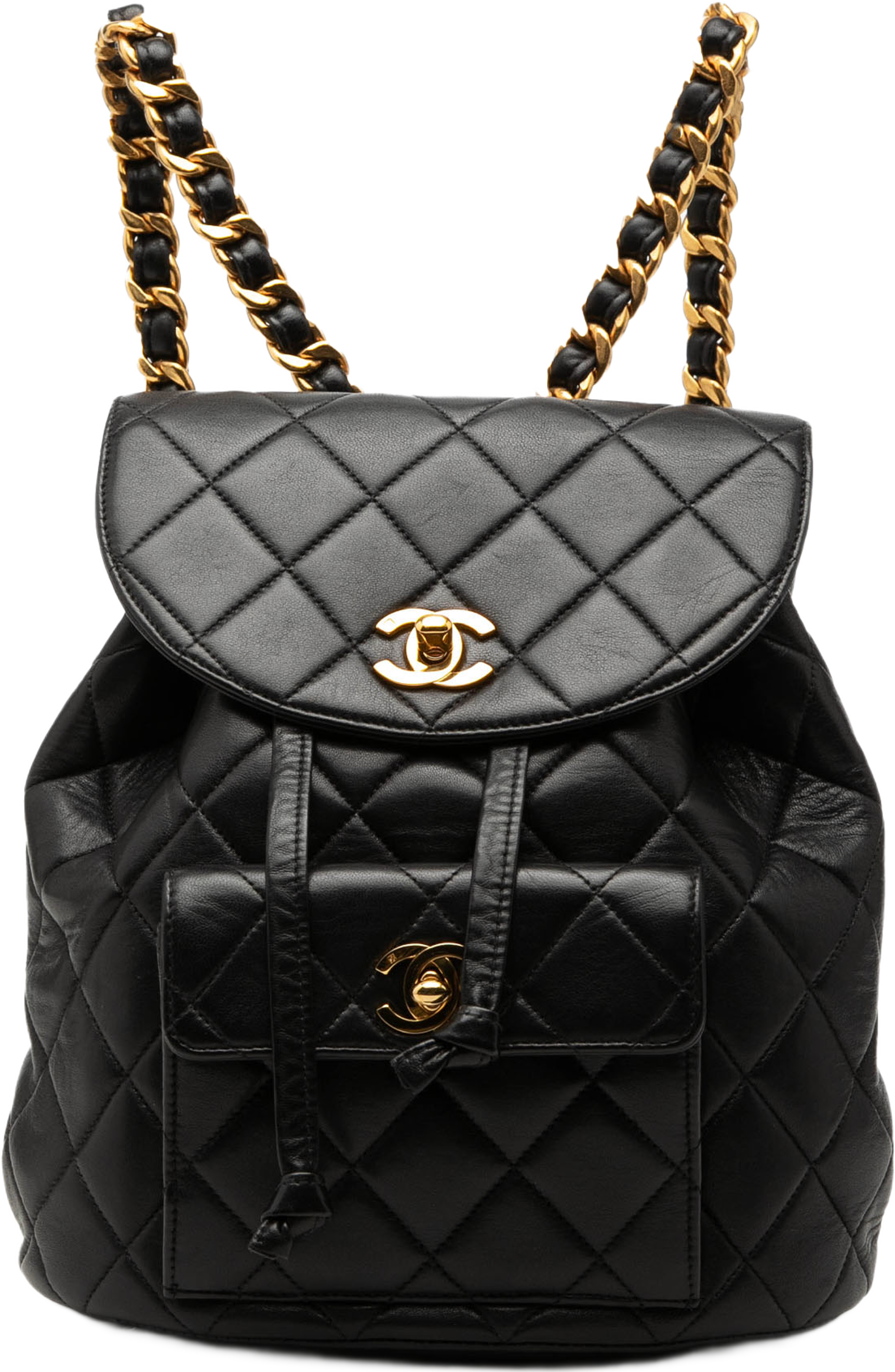 Chanel Medium Quilted Lambskin Duma Backpack, från Luxclusif, i färgen black. Klicka för att öppna bilden i stort format