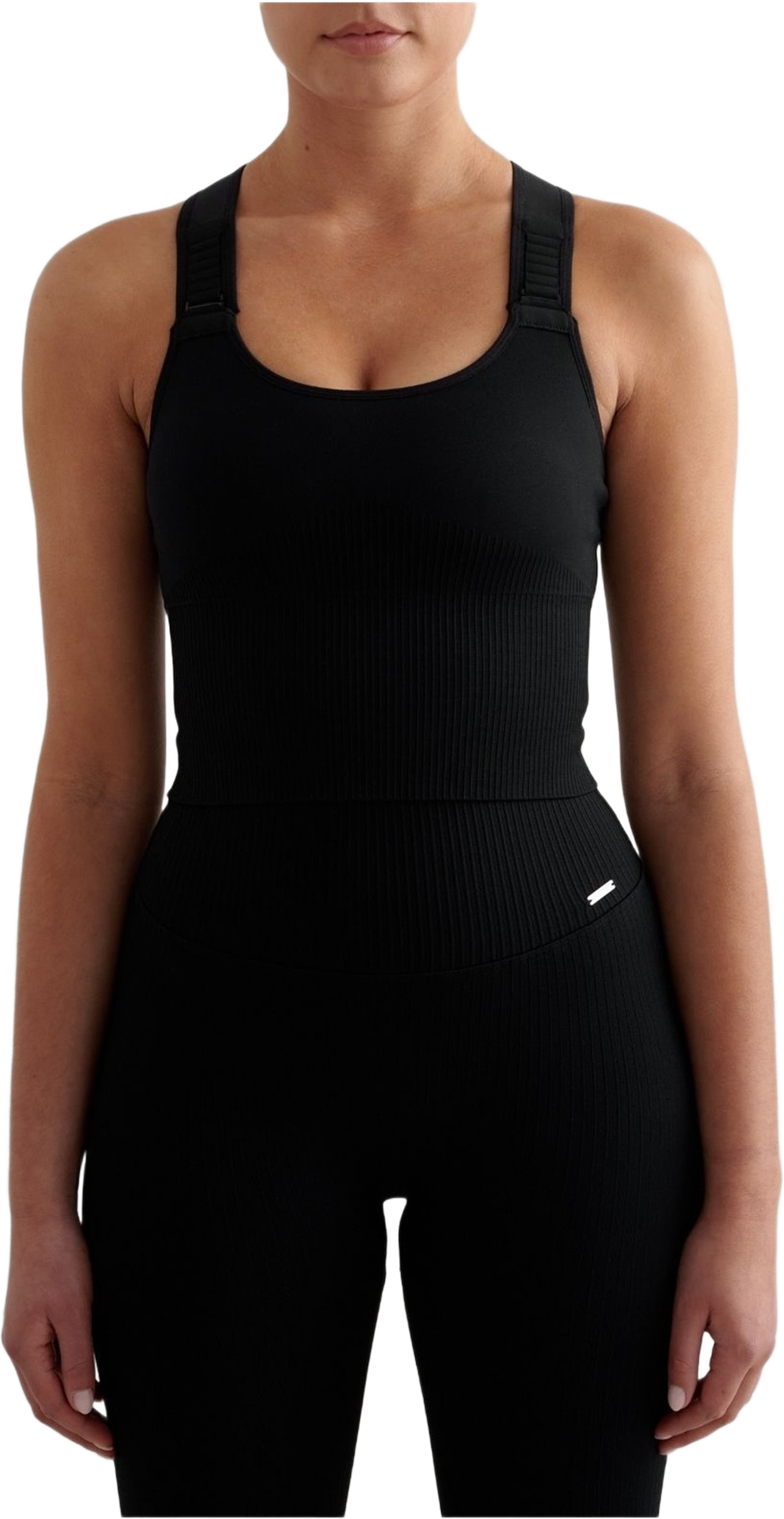 Ribbed Seamless High Support Bralette, från aim'n, i färgen black. Klicka för att öppna bilden i stort format