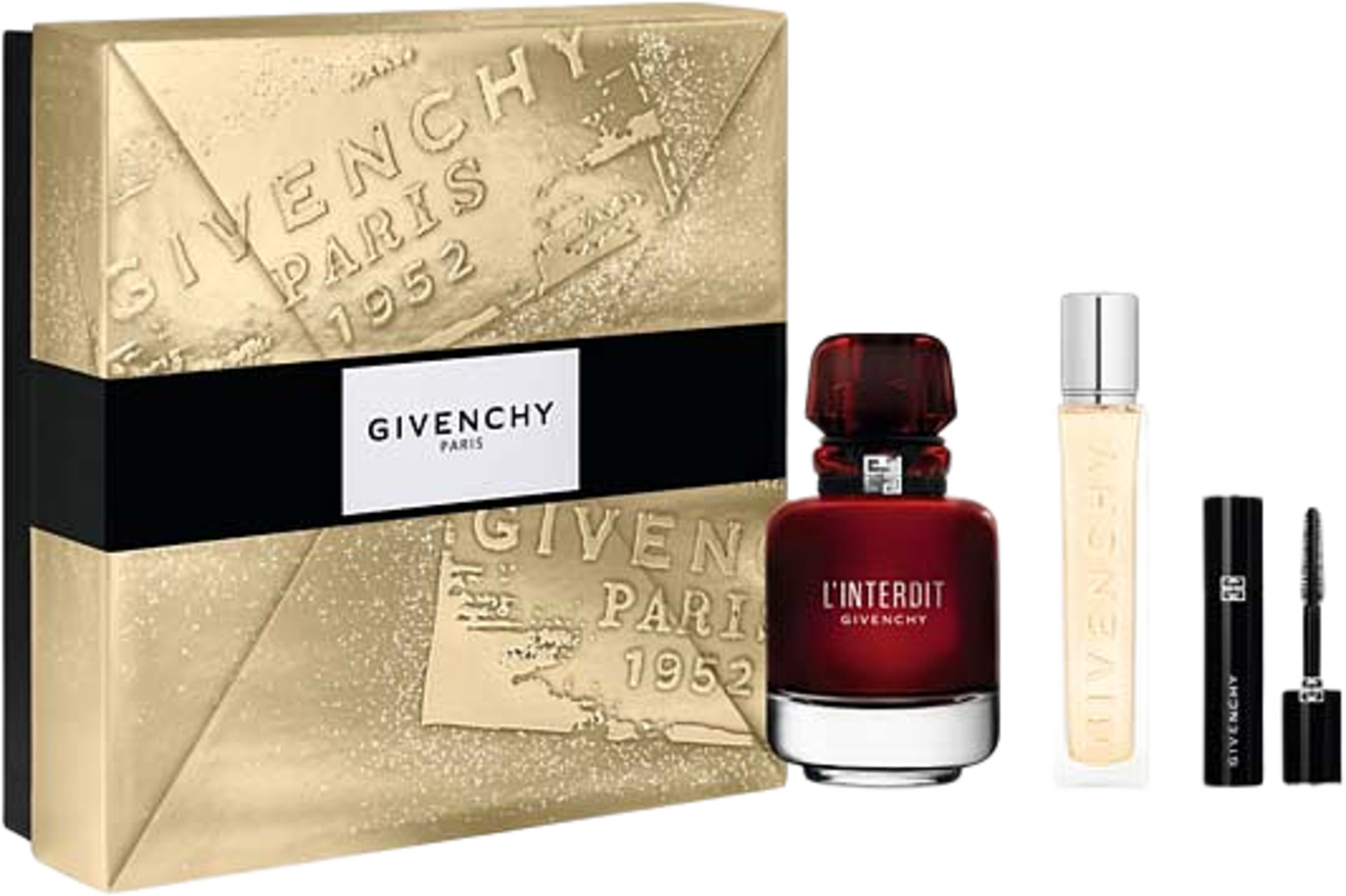 L'Interdit rouge Edp 50ml + mini mascara + travelspray 12,5ml, från Givenchy. Klicka för att öppna bilden i stort format