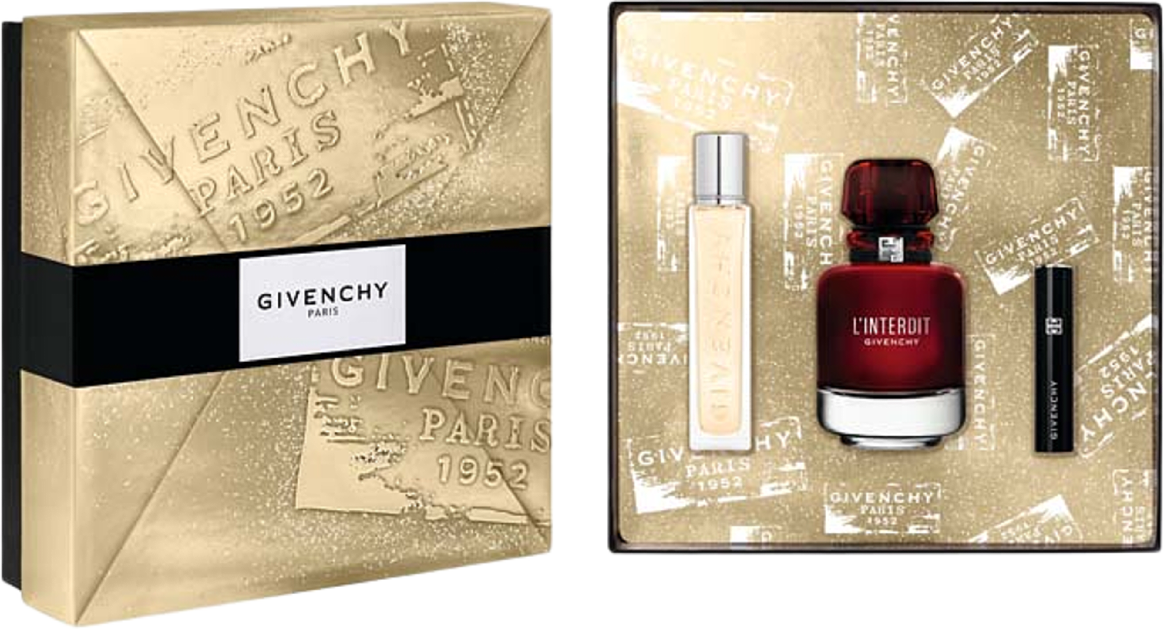 L'Interdit rouge Edp 50ml + mini mascara + travelspray 12,5ml, från Givenchy. Klicka för att öppna bilden i stort format