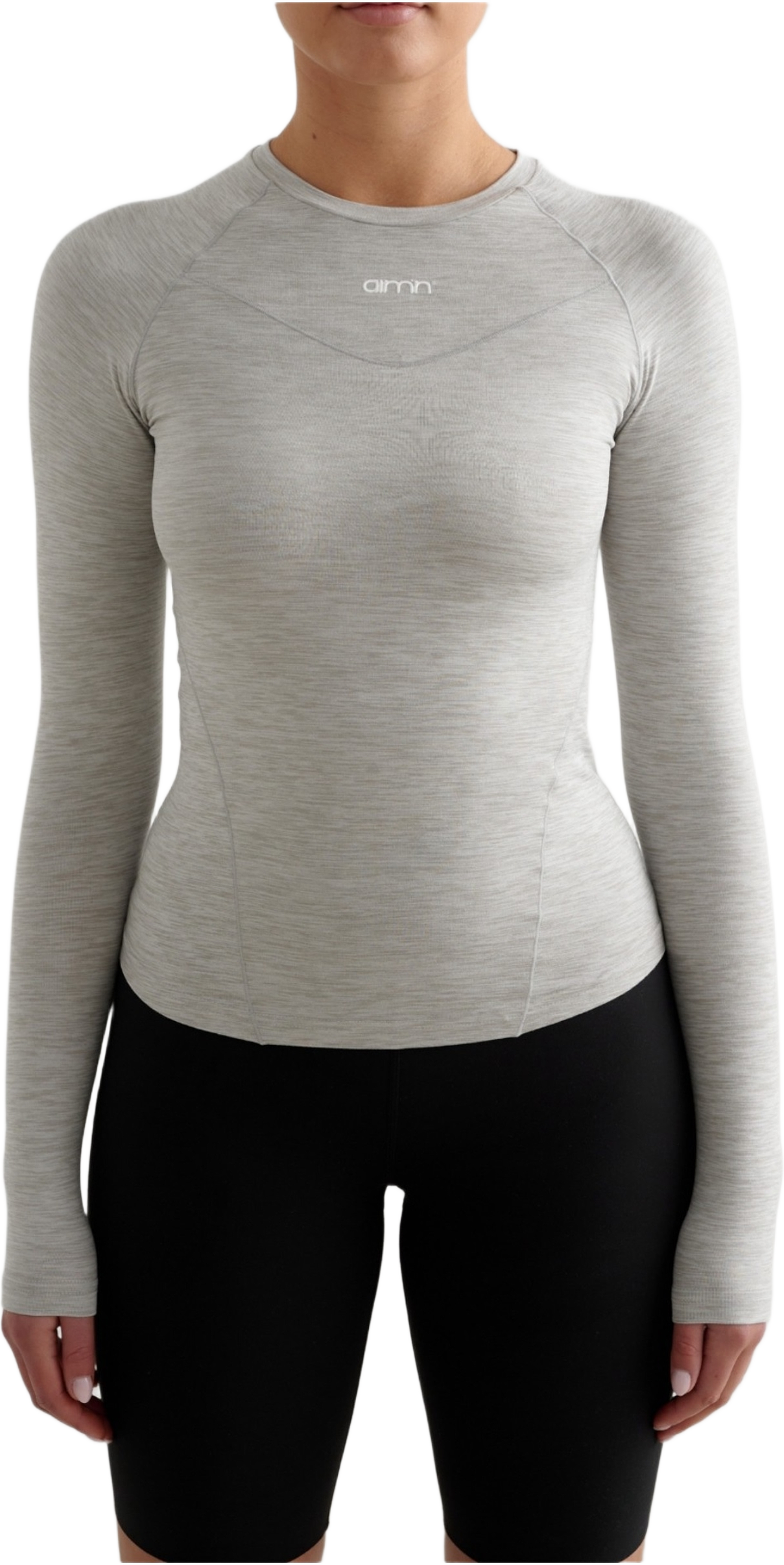 Soft Basic Long Sleeve, från aim'n, i färgen grey melange. Klicka för att öppna bilden i stort format