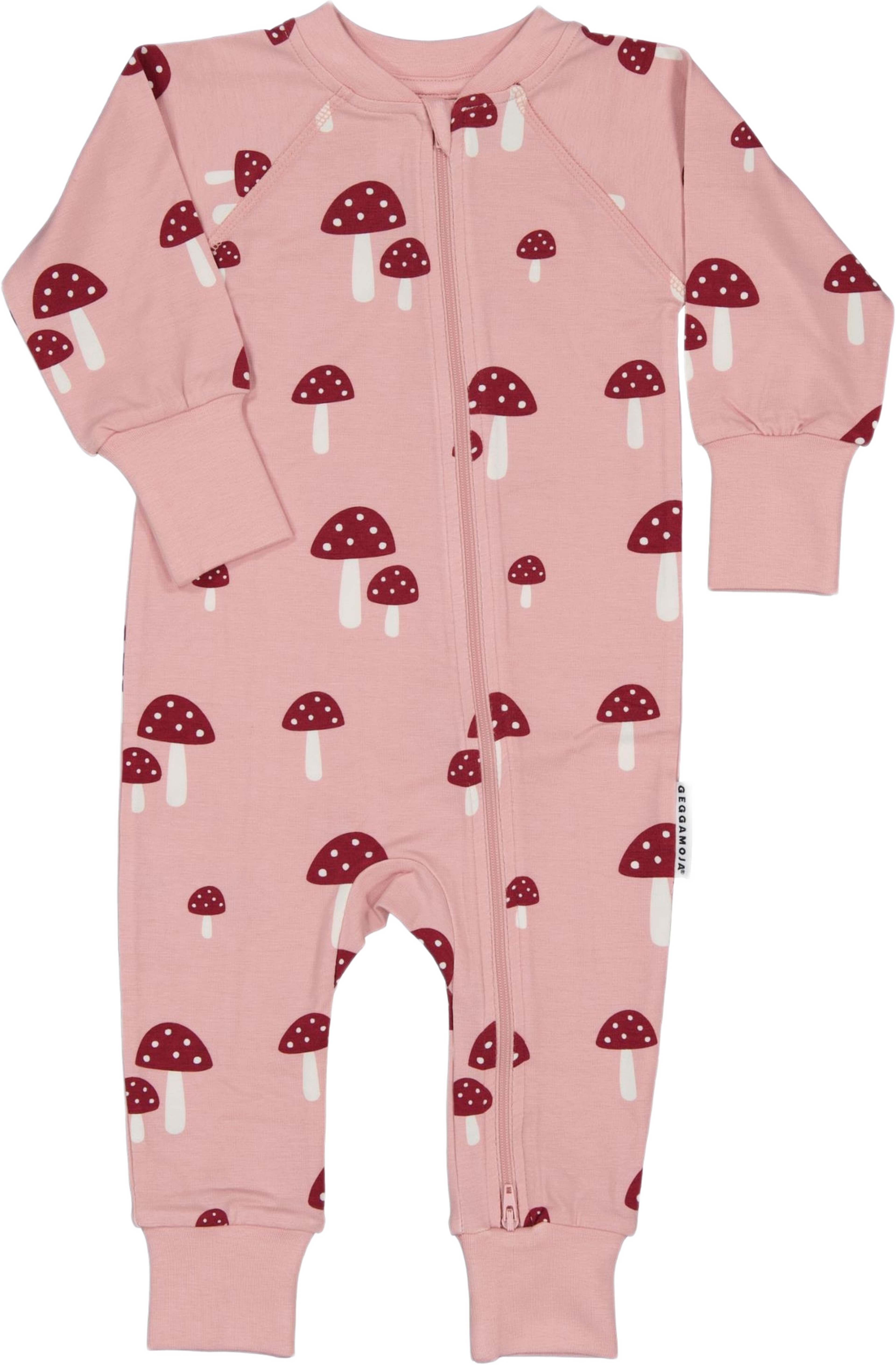 Heldräktspyjamas Bambu, från Geggamoja, i färgen pink mushroom. Klicka för att öppna bilden i stort format