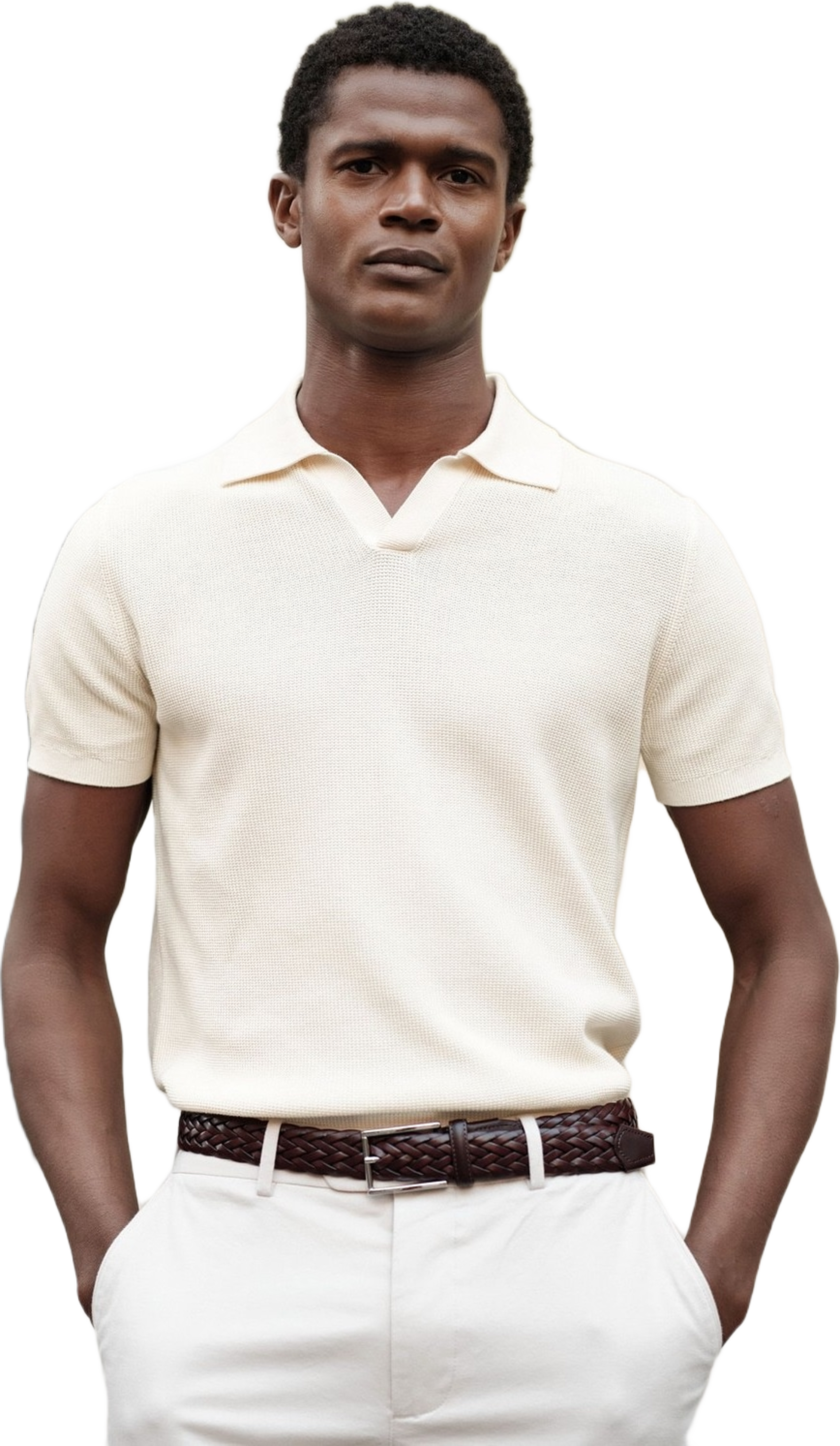 Cotton Texture Knitted Ss Polo Sweater (pascal)