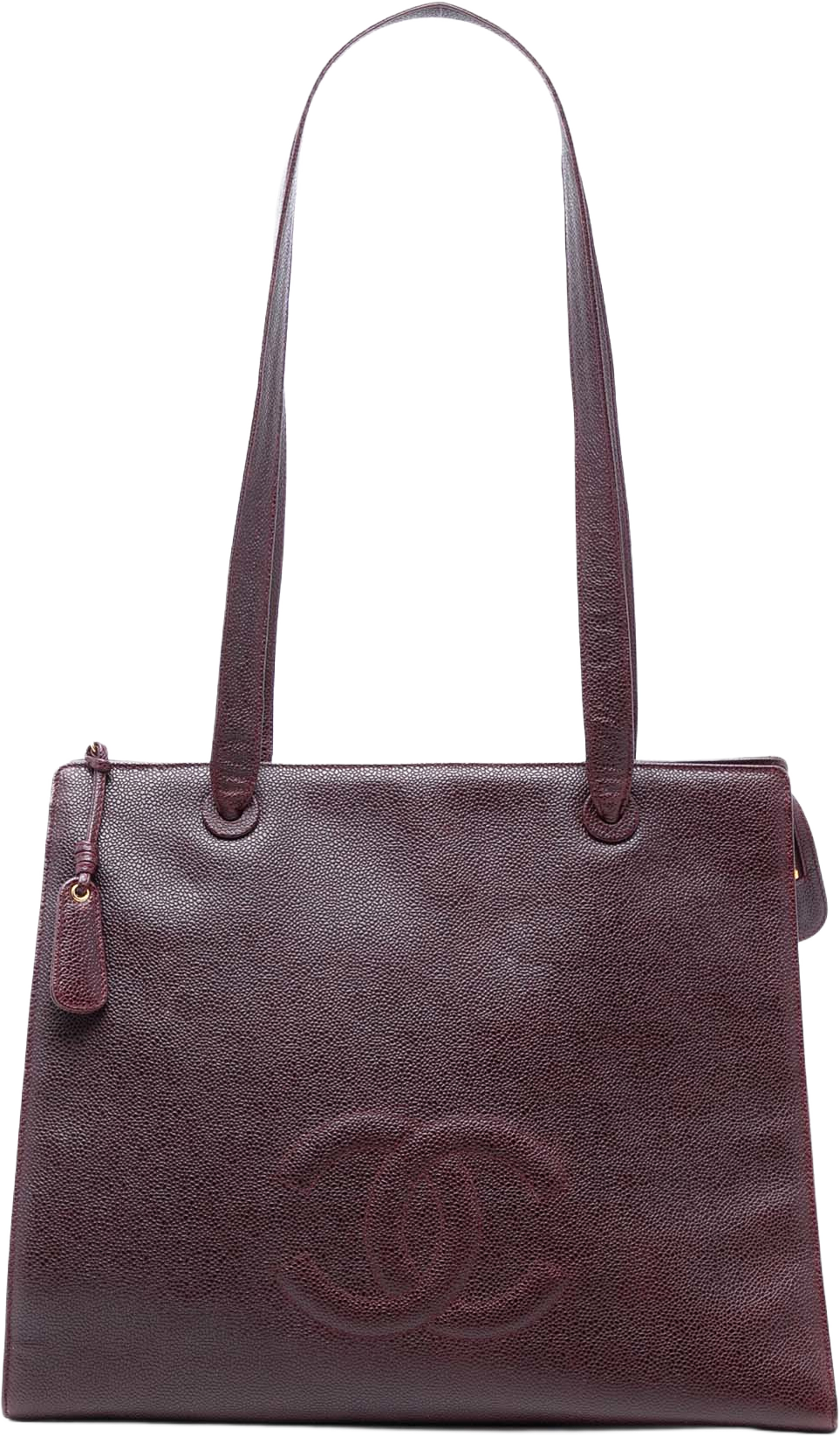 Chanel Cc Caviar Tote, från Luxclusif, i färgen burgundy. Klicka för att öppna bilden i stort format