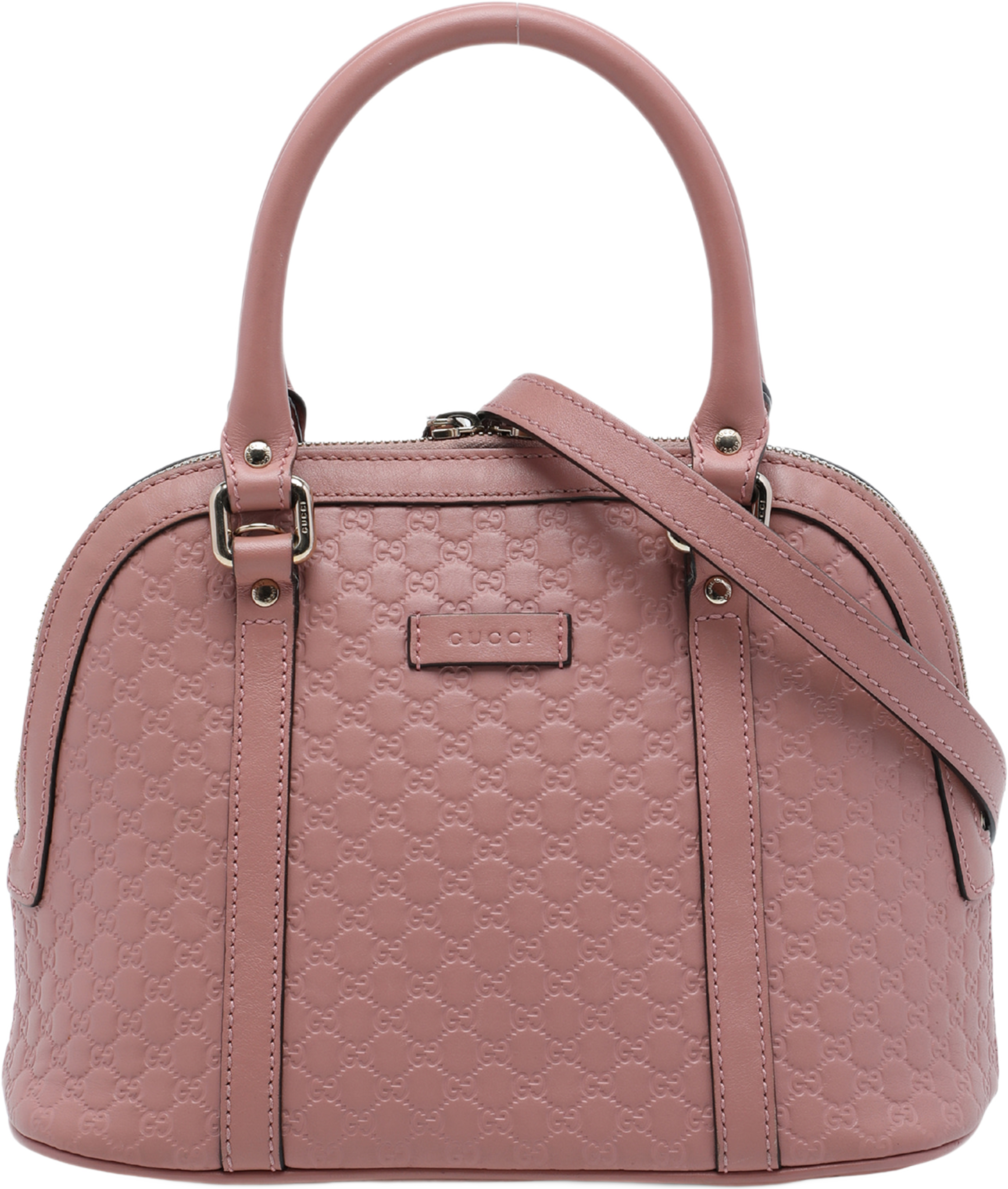 Gucci Mini Microguccissima Dome Satchel, från Luxclusif, i färgen rosa. Klicka för att öppna bilden i stort format