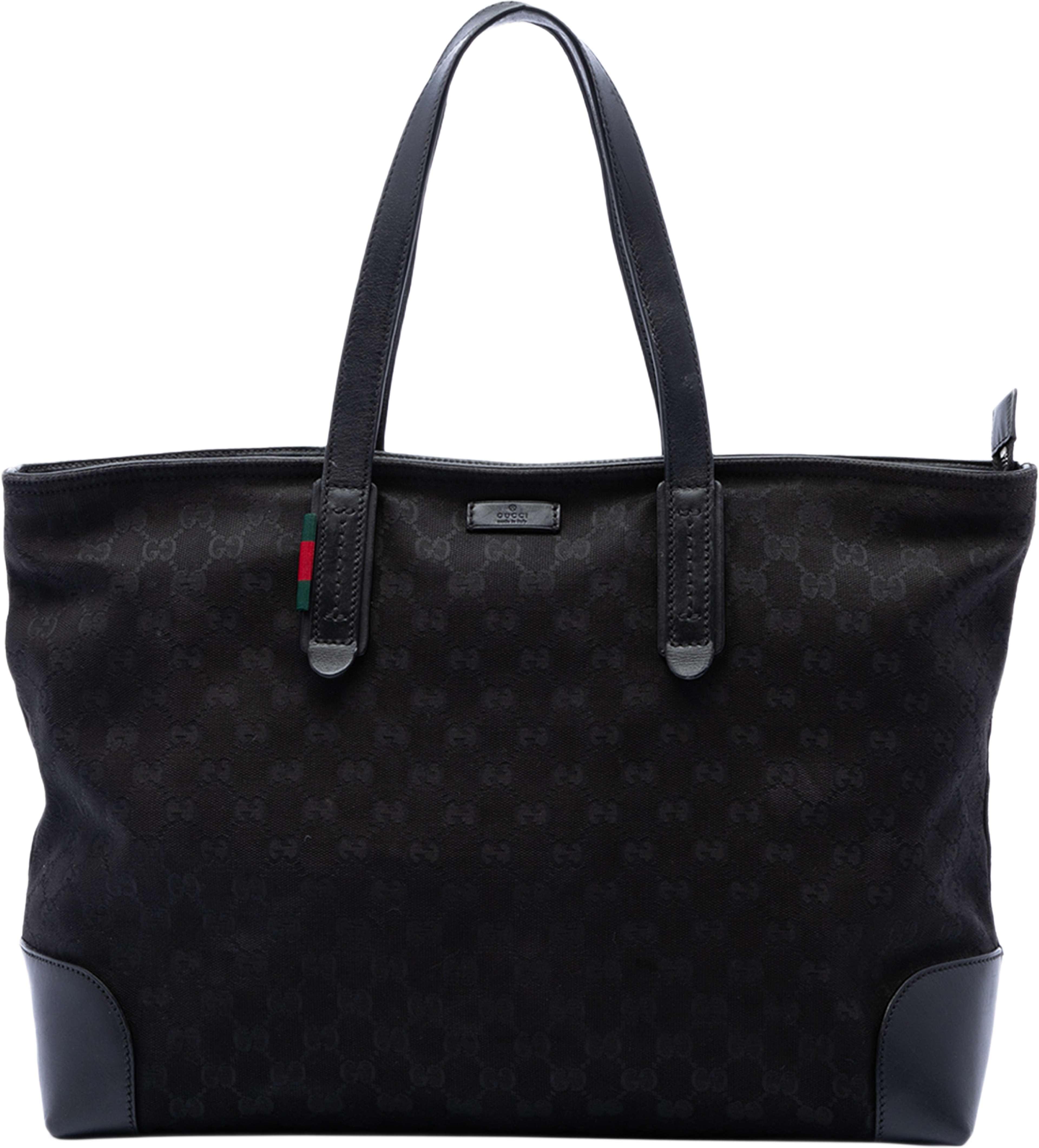 Gucci Gg Canvas Web Tote, från Luxclusif, i färgen black. Klicka för att öppna bilden i stort format
