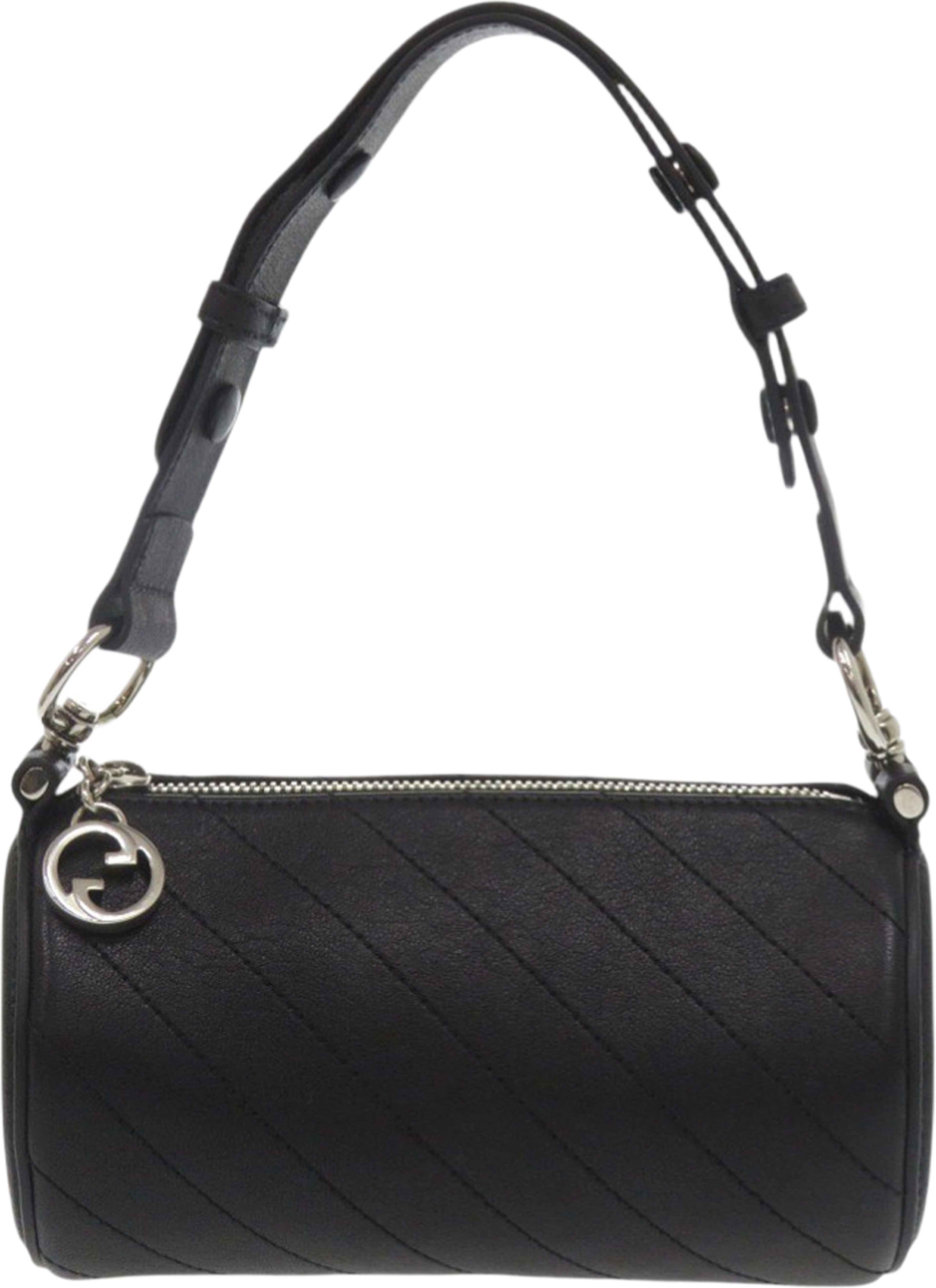 Gucci Mini Leather Blondie Barrel Shoulder Bag, från Luxclusif, i färgen black. Klicka för att öppna bilden i stort format