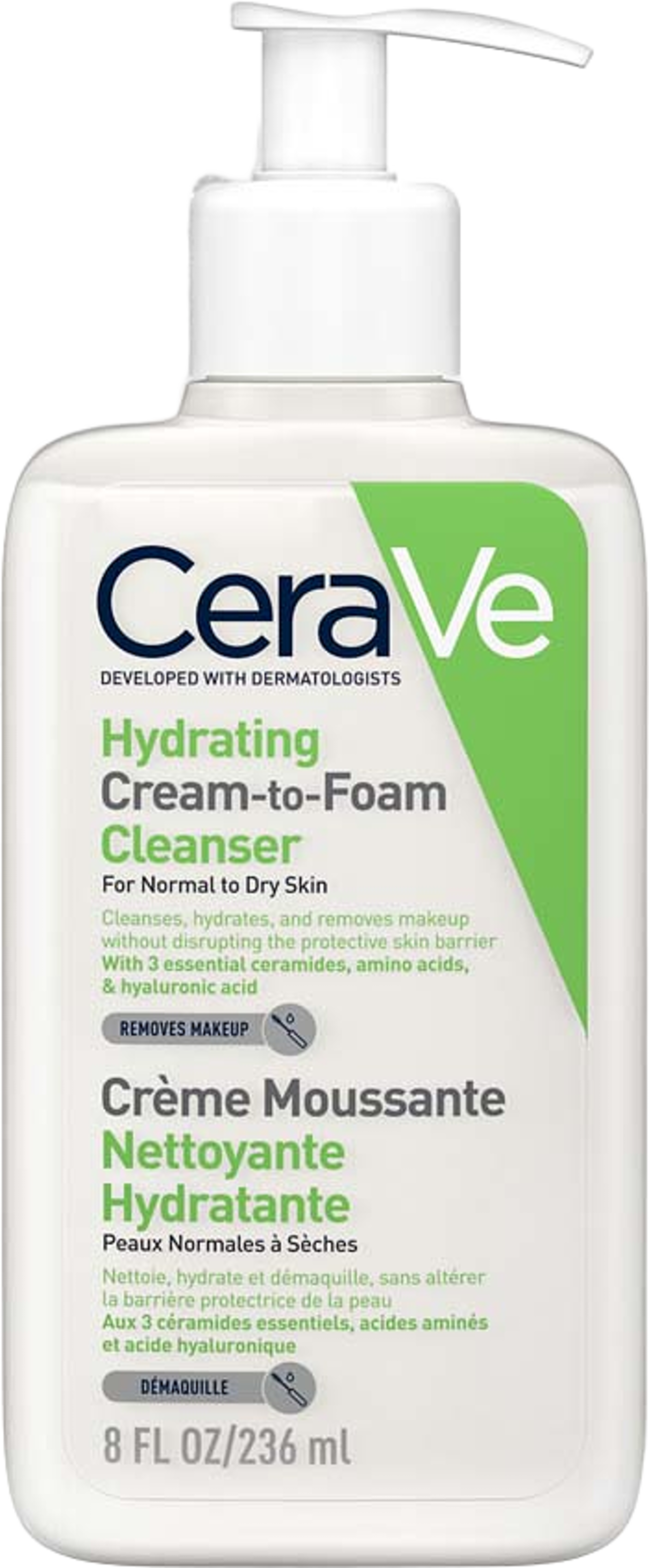 Hydrating Cream-To-Foam Cleanser, från CeraVe. Klicka för att öppna bilden i stort format