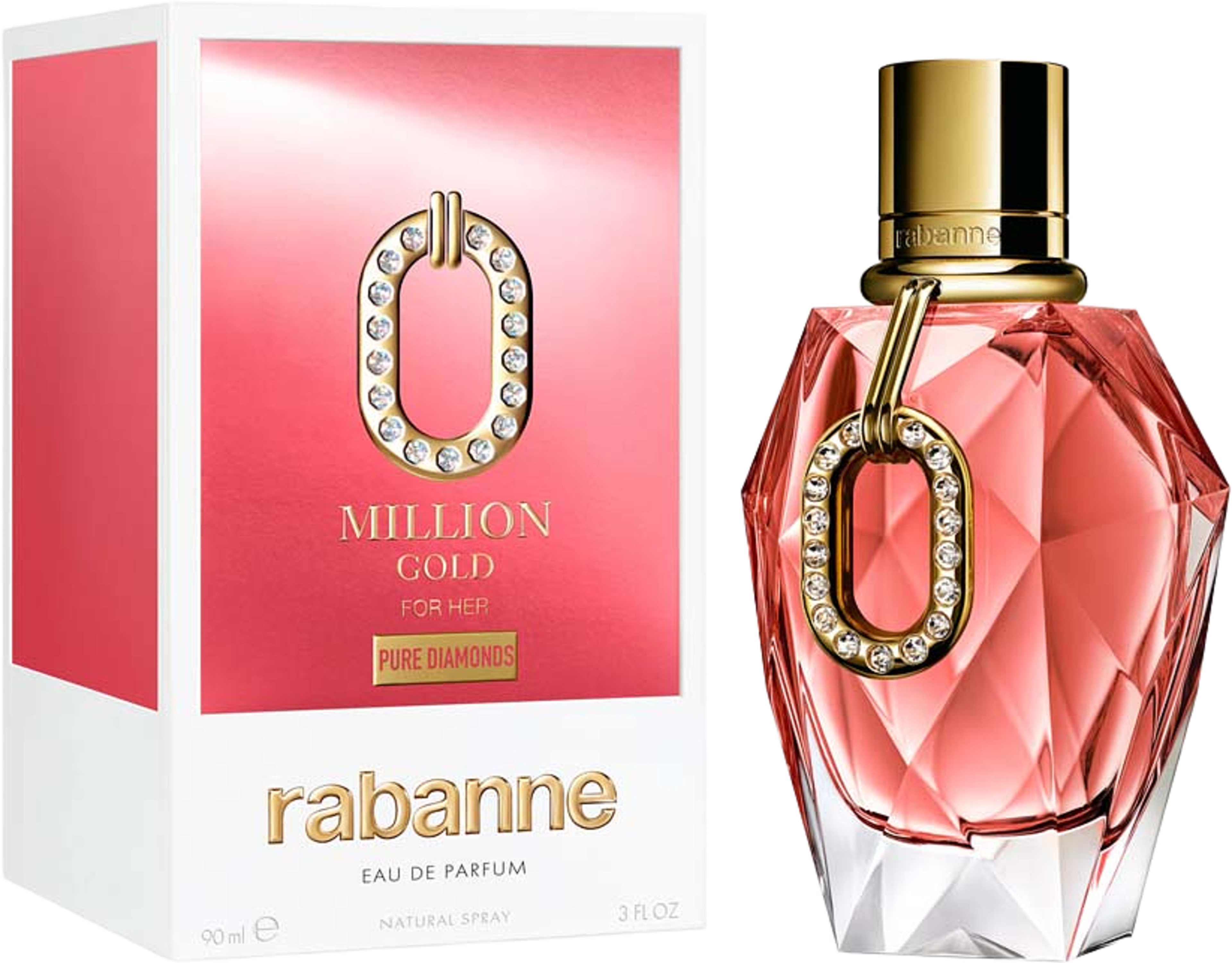 Million Gold for Her Pure Diamonds Eau de parfum, från Rabanne. Klicka för att öppna bilden i stort format