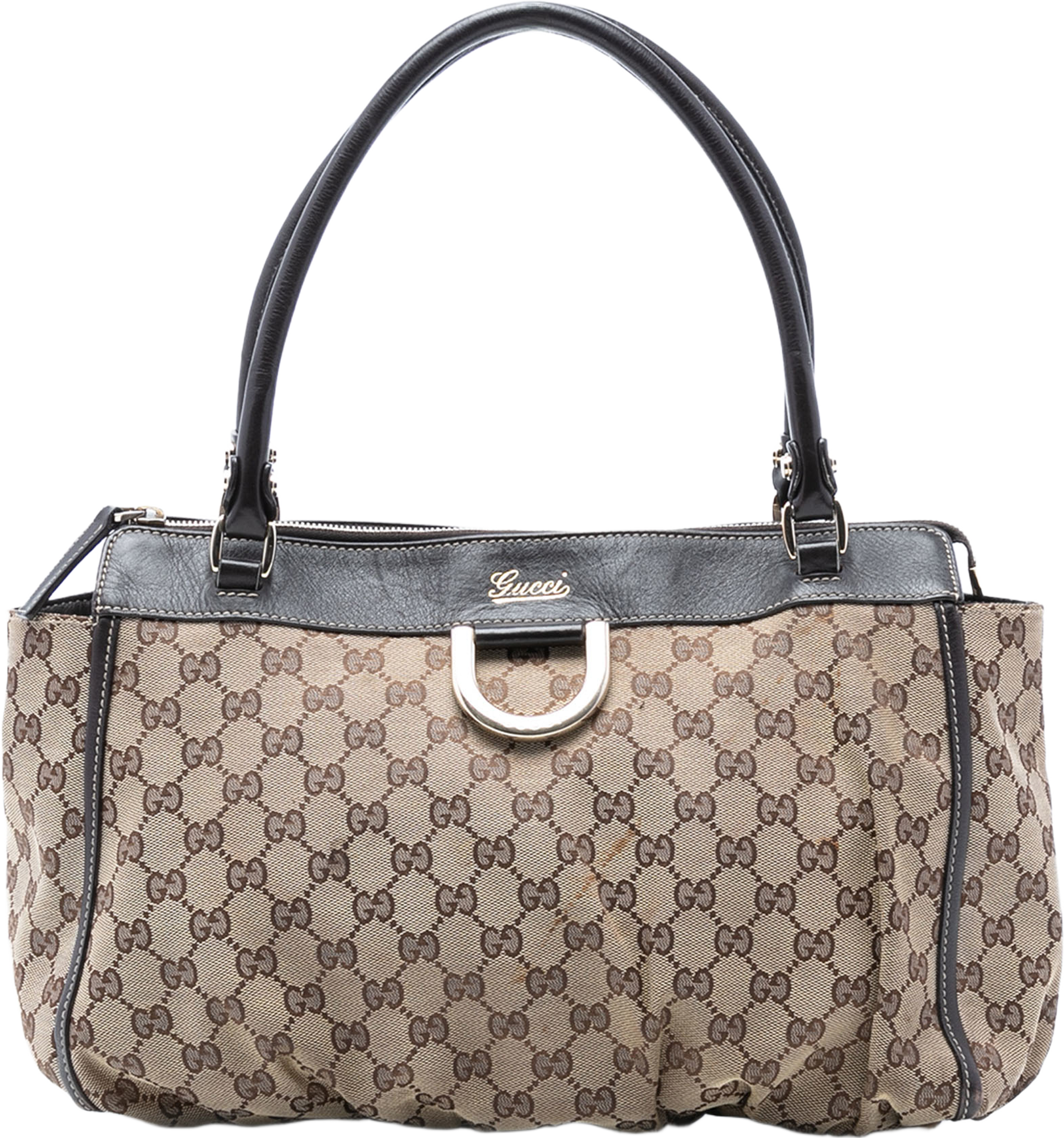 Gucci Gg Canvas Abbey D Ring Tote, från Luxclusif, i färgen beige. Klicka för att öppna bilden i stort format