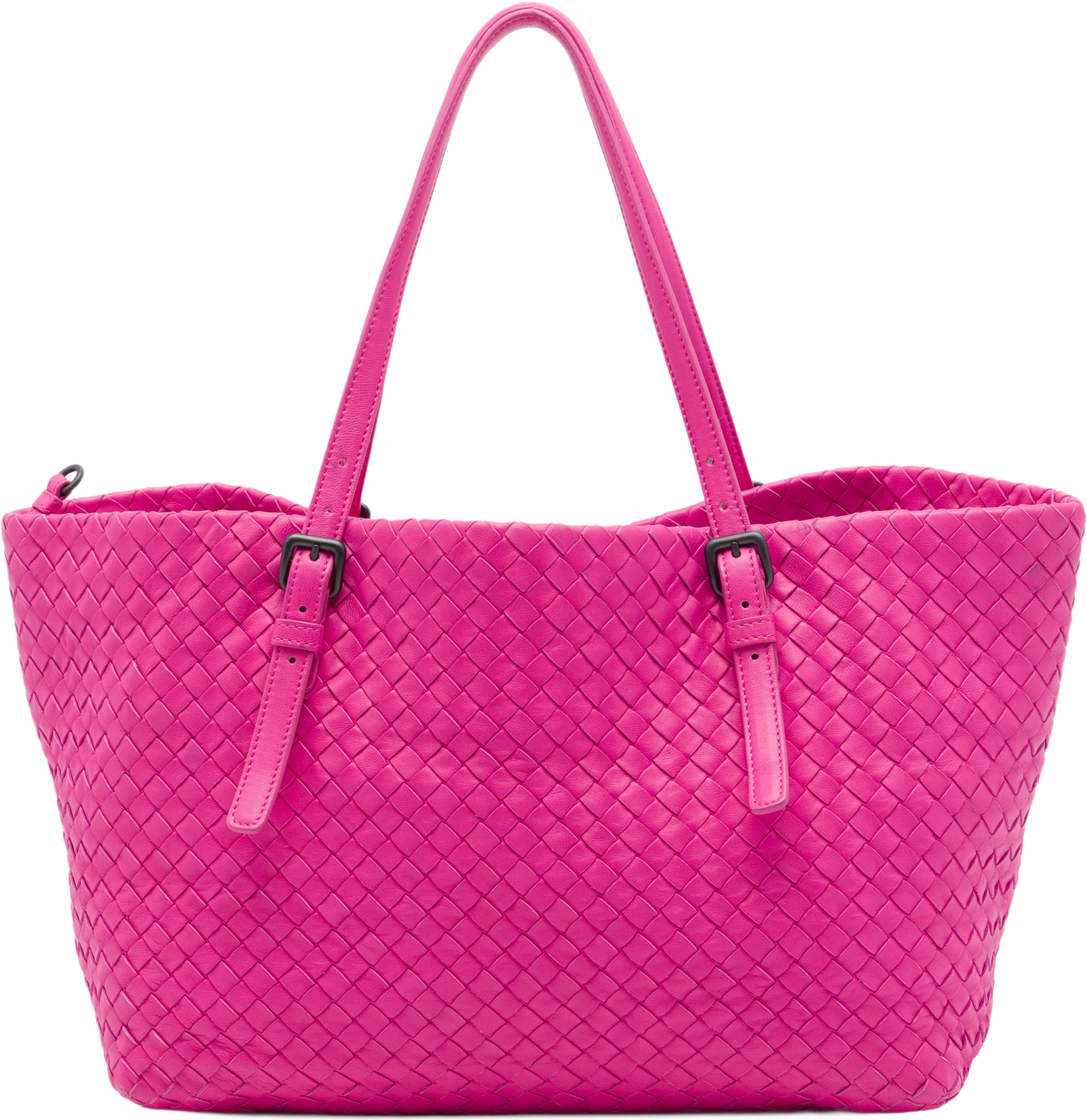 Bottega Veneta Medium Nappa Intrecciato Cesta Tote, från Luxclusif, i färgen rosa. Klicka för att öppna bilden i stort format