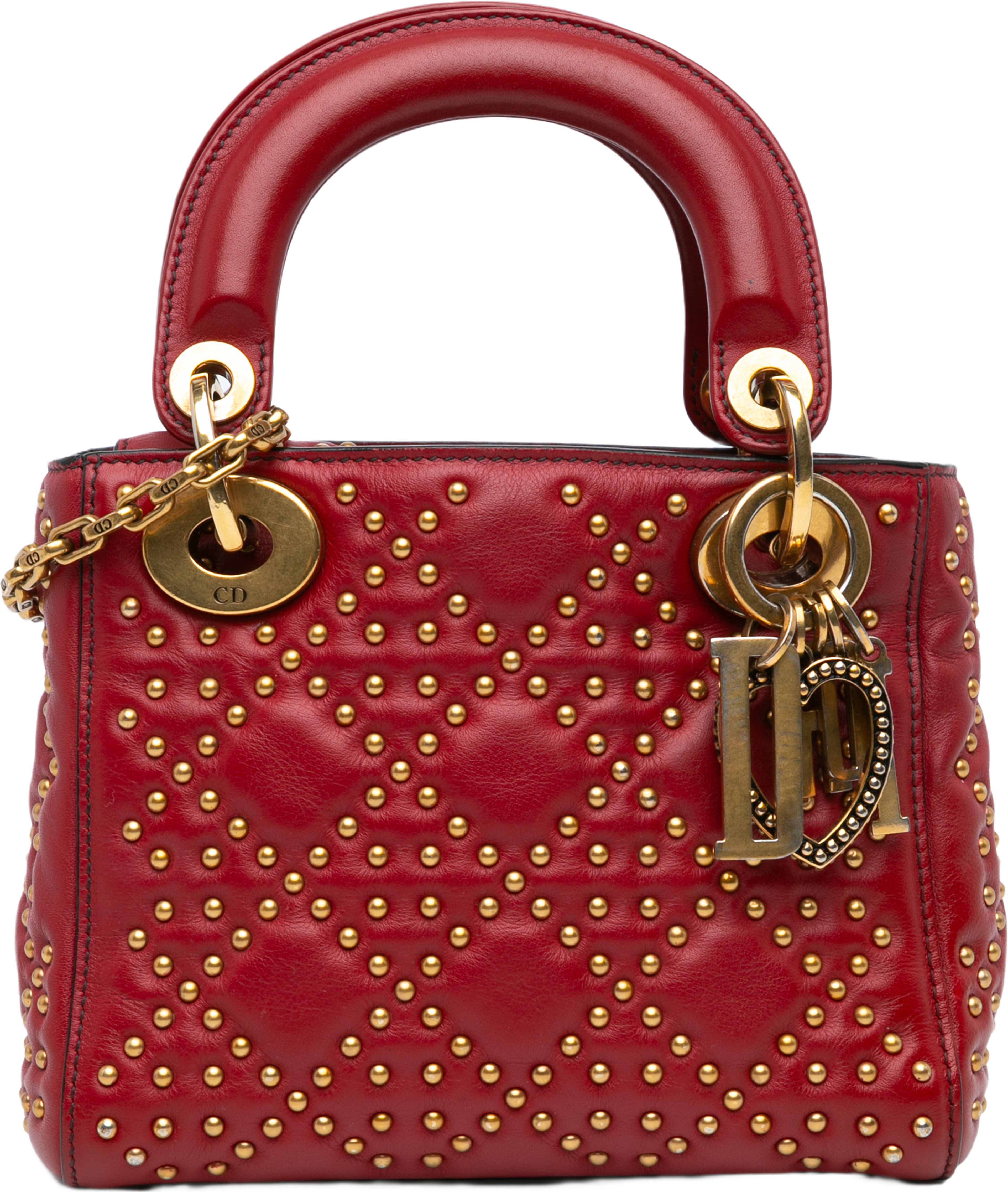 Dior Mini Lambskin Cannage Studded Supple Lady Dior