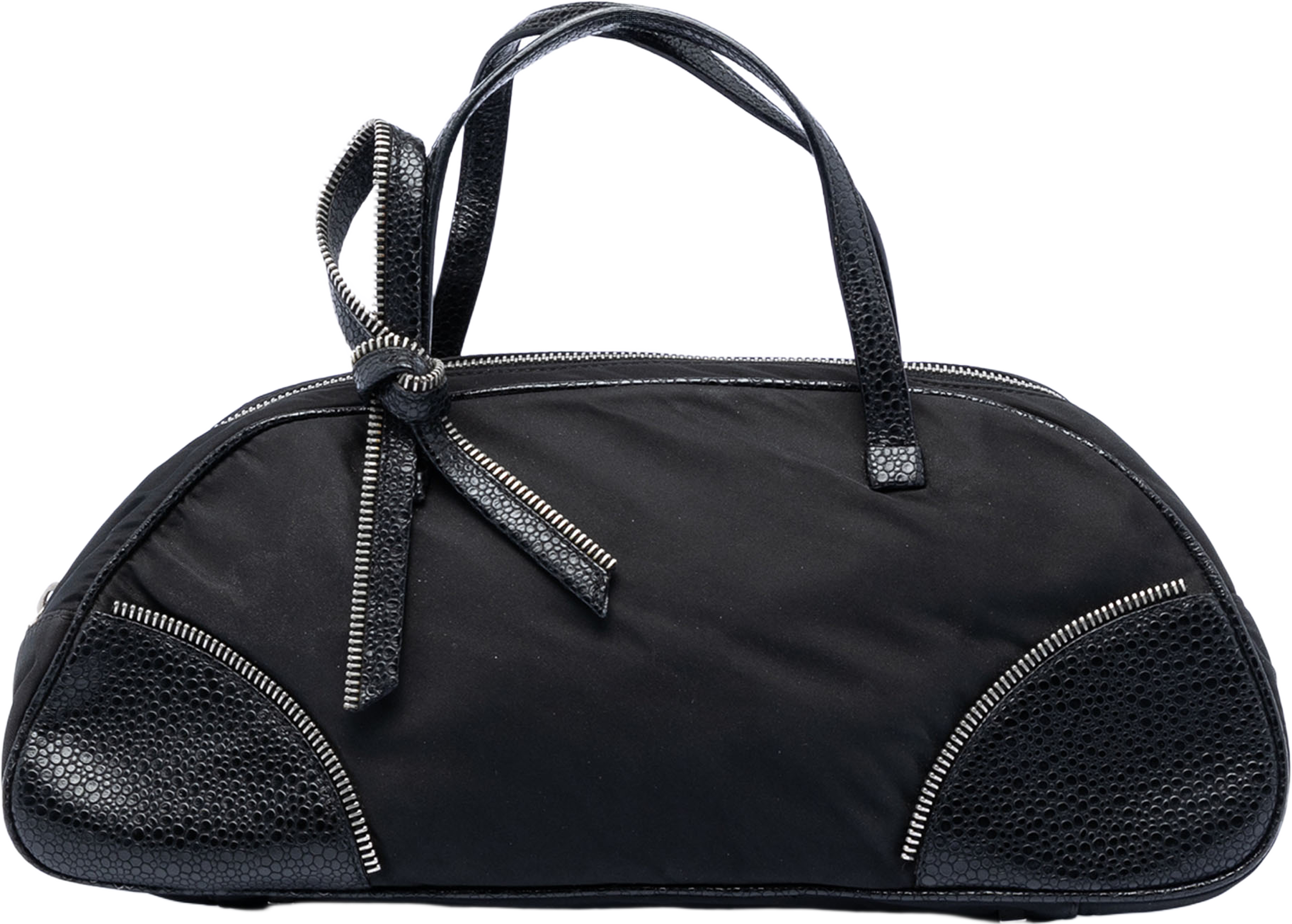 Dior Nylon And Calfskin Bow Handbag, från Luxclusif, i färgen black. Klicka för att öppna bilden i stort format