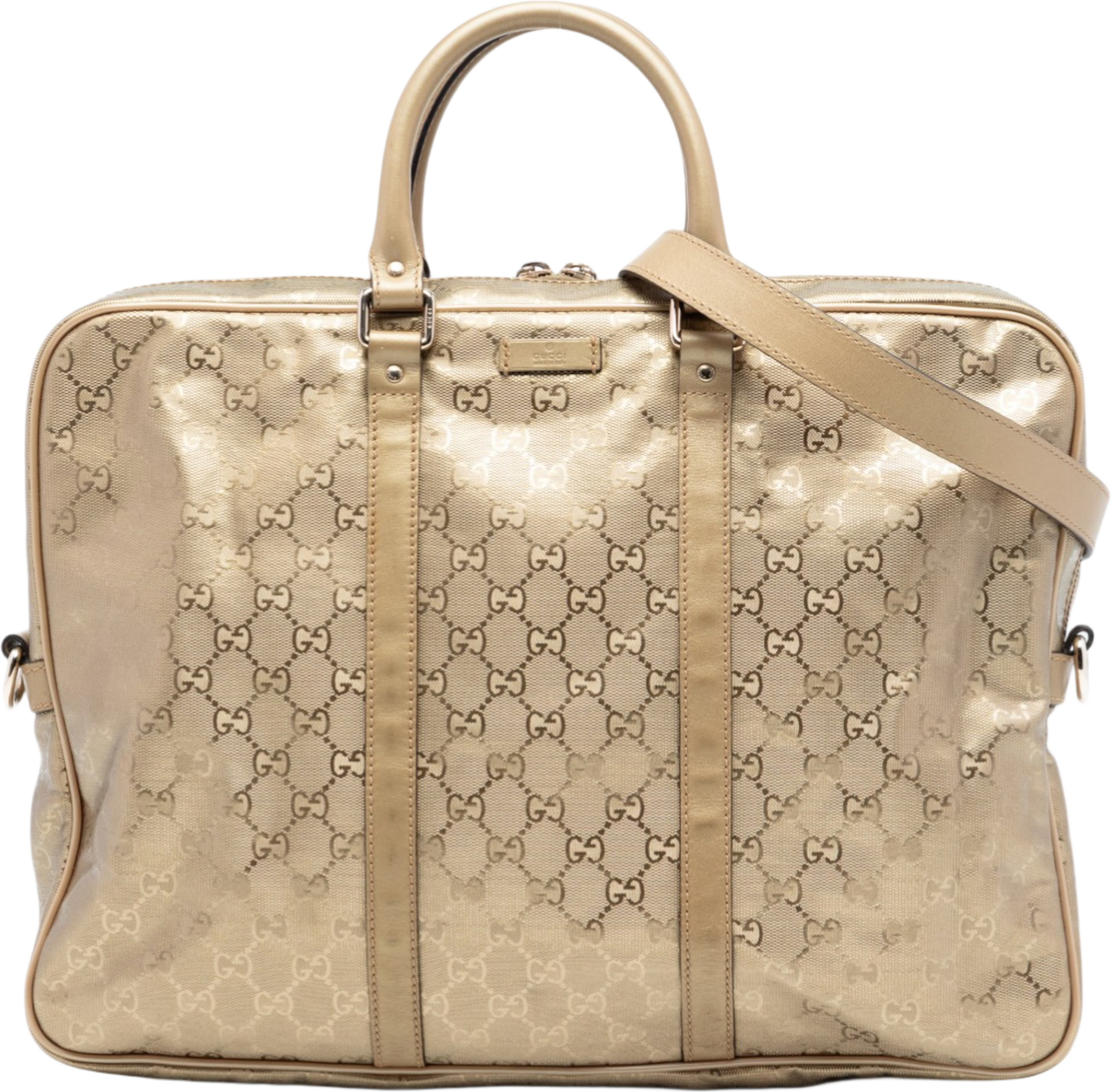 Gucci Gg Imprime Business Bag, från Luxclusif, i färgen gold. Klicka för att öppna bilden i stort format