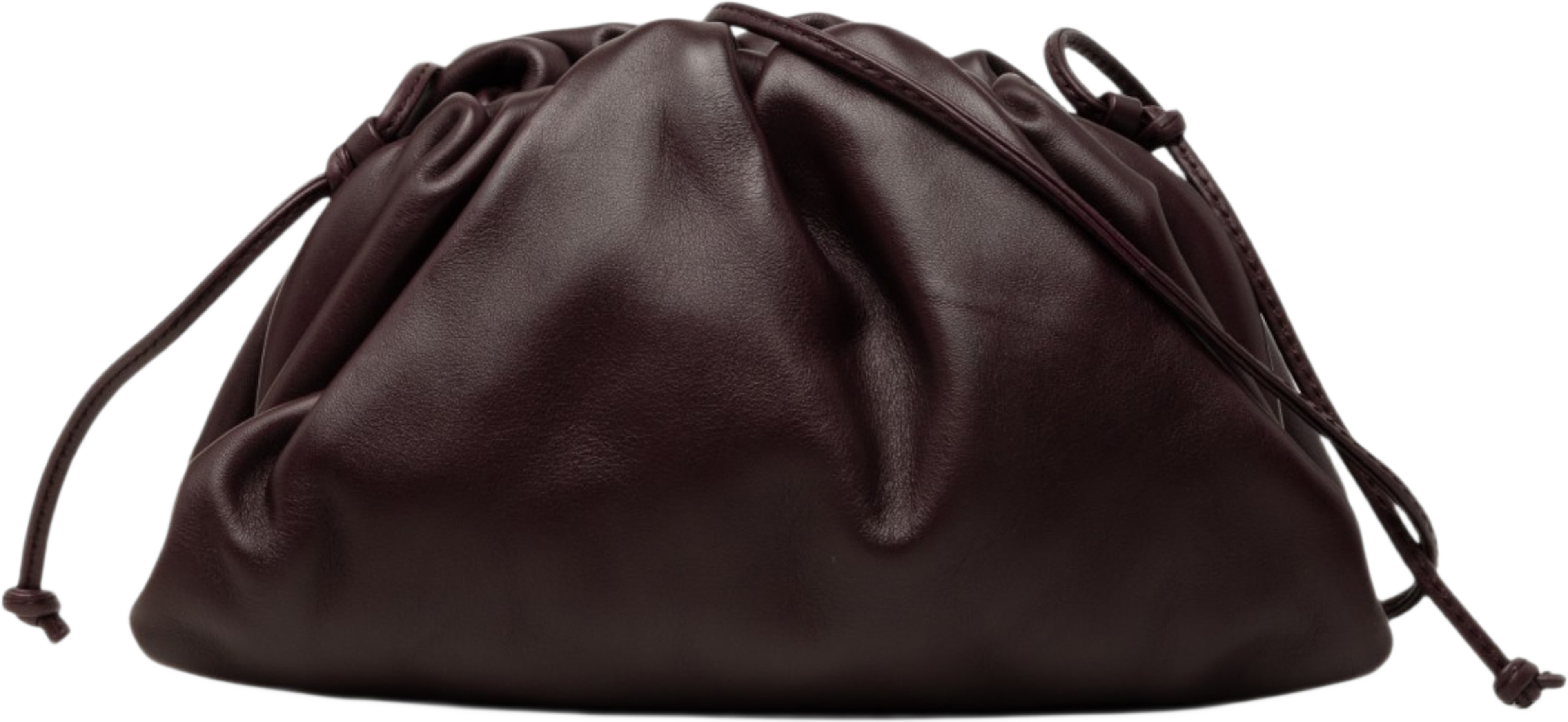 Bottega Veneta Lambskin The Mini Pouch Crossbody, från Luxclusif, i färgen purpur. Klicka för att öppna bilden i stort format