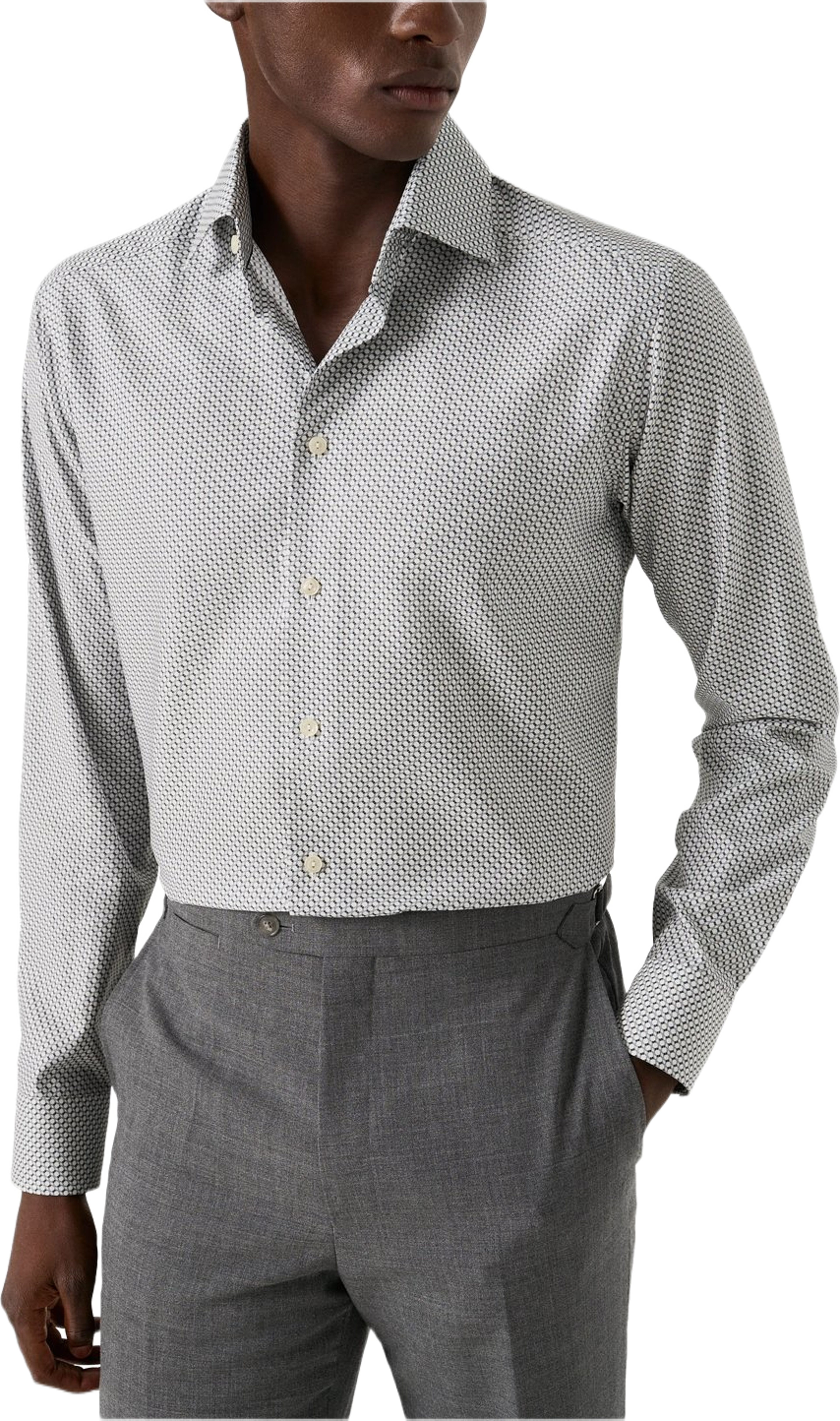 Geometrisk Signature Twill-skjorta Slim Fit, från Eton, i färgen dark blue. Klicka för att öppna bilden i stort format