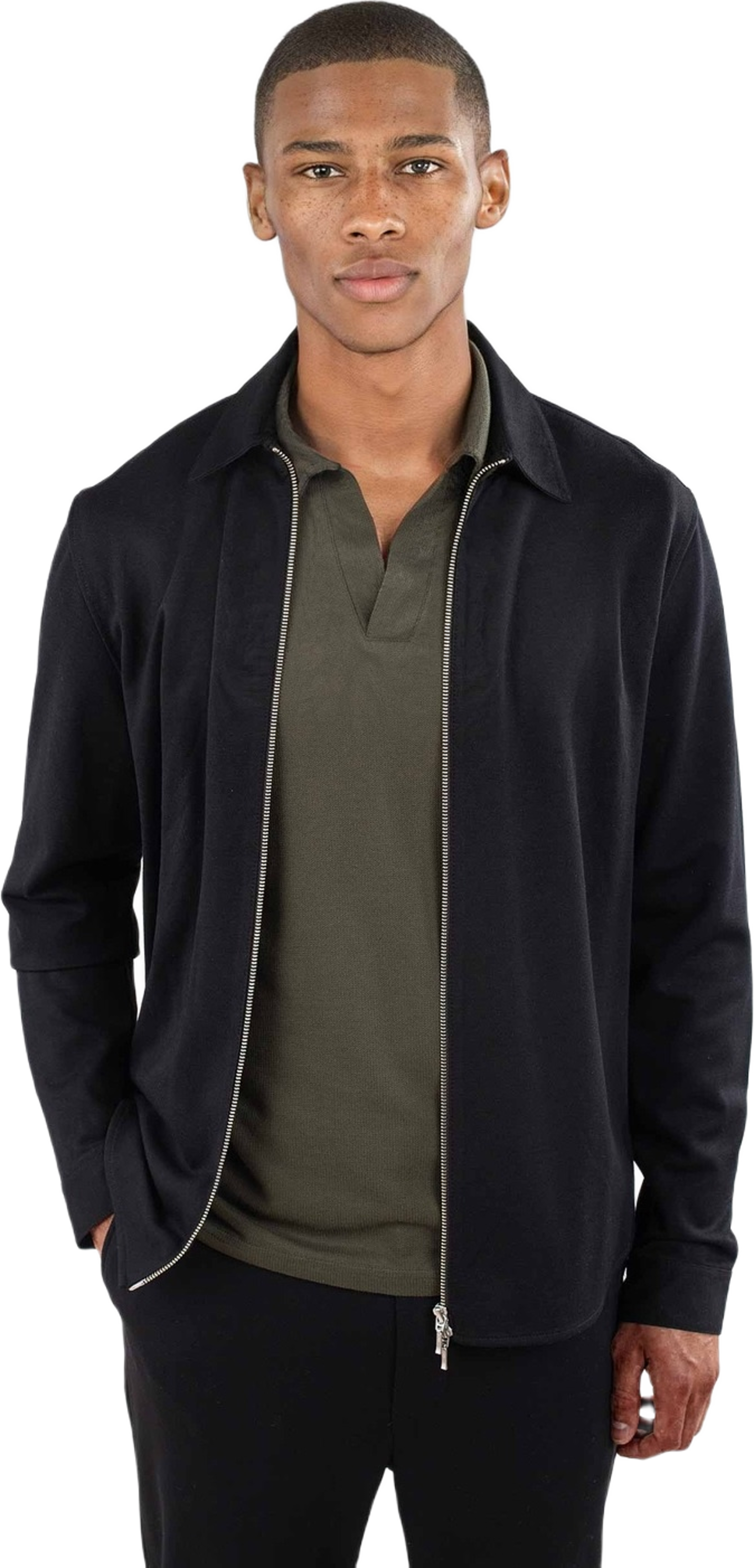 Aden Superior Stretch Overshirt - Black