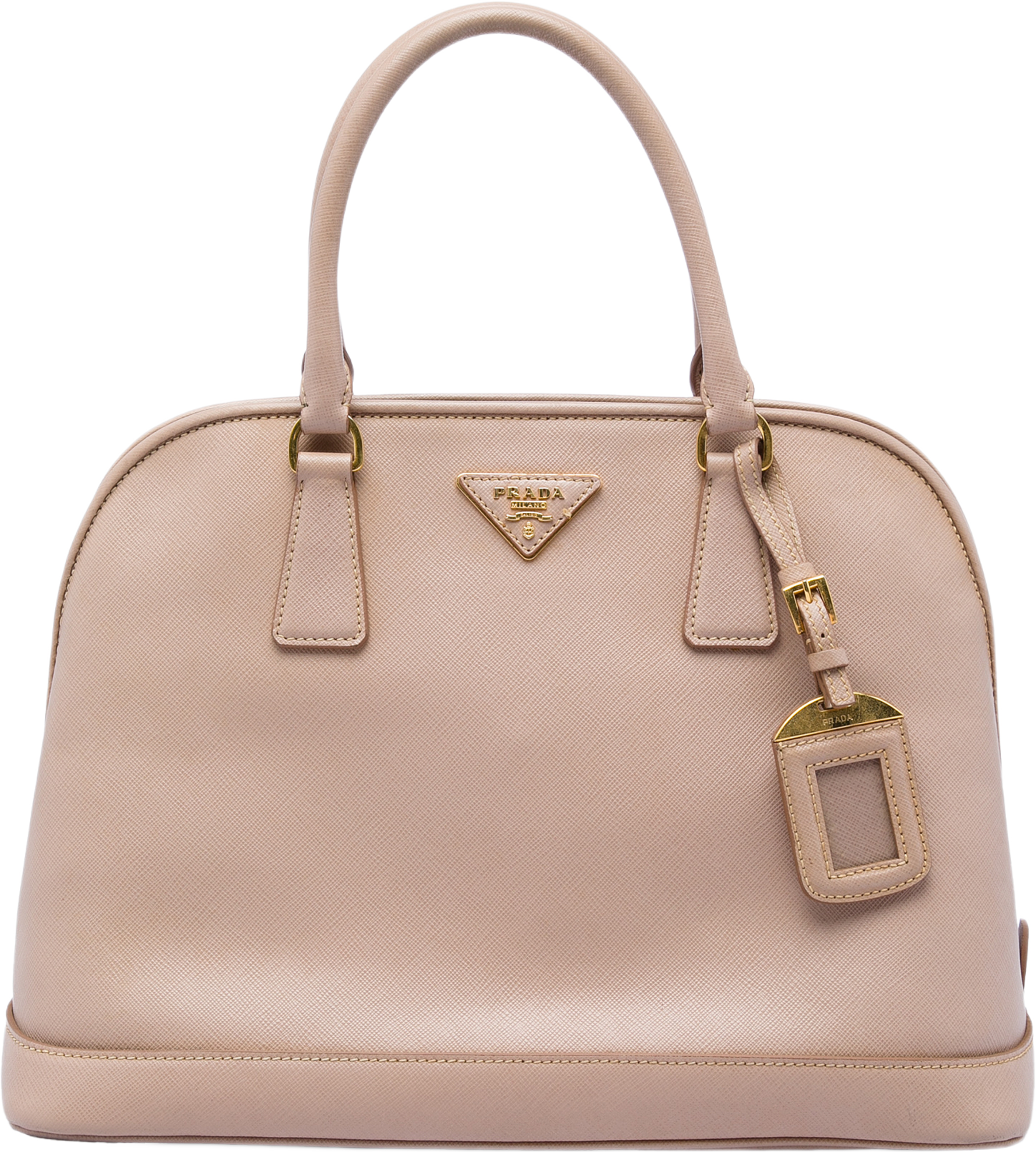 Prada Large Saffiano Lux Open Promenade Satchel, från Luxclusif, i färgen rosa. Klicka för att öppna bilden i stort format