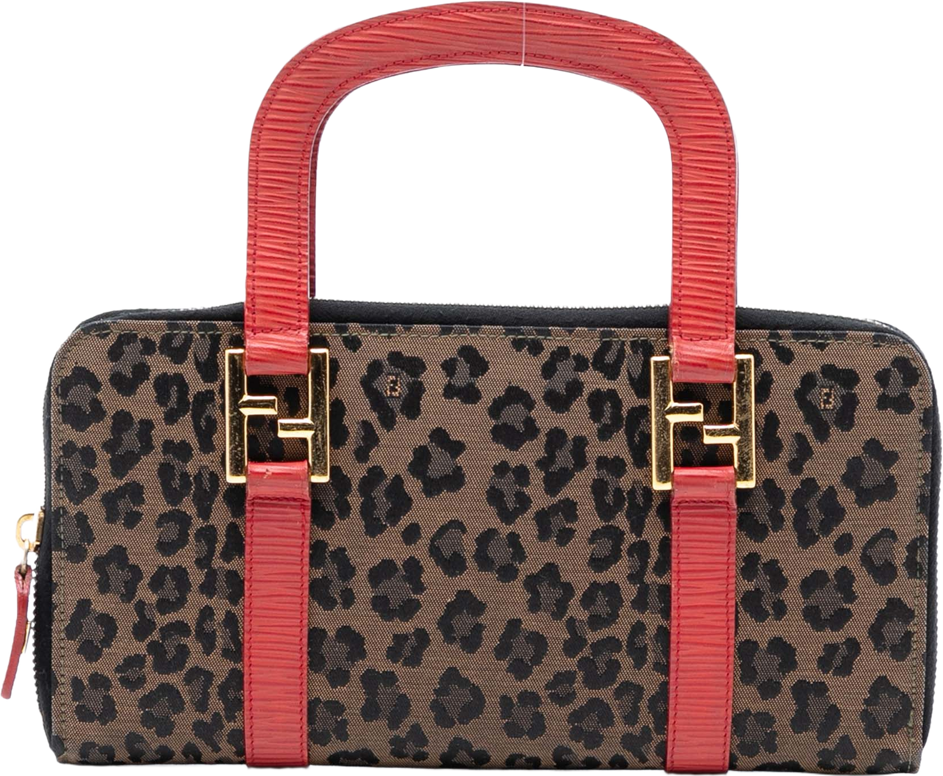 Fendi Leopard Printed Canvas Handbag, från Luxclusif, i färgen brown. Klicka för att öppna bilden i stort format
