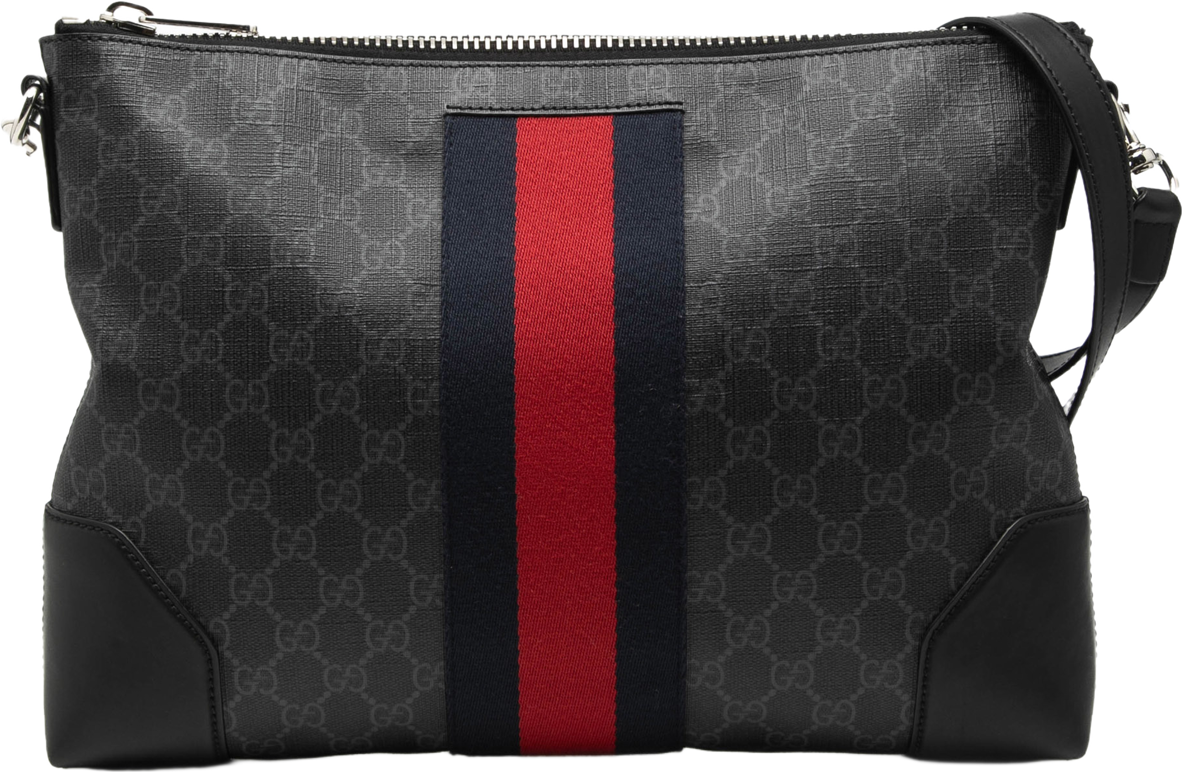 Gucci Gg Supreme Web Crossbody, från Luxclusif, i färgen black. Klicka för att öppna bilden i stort format