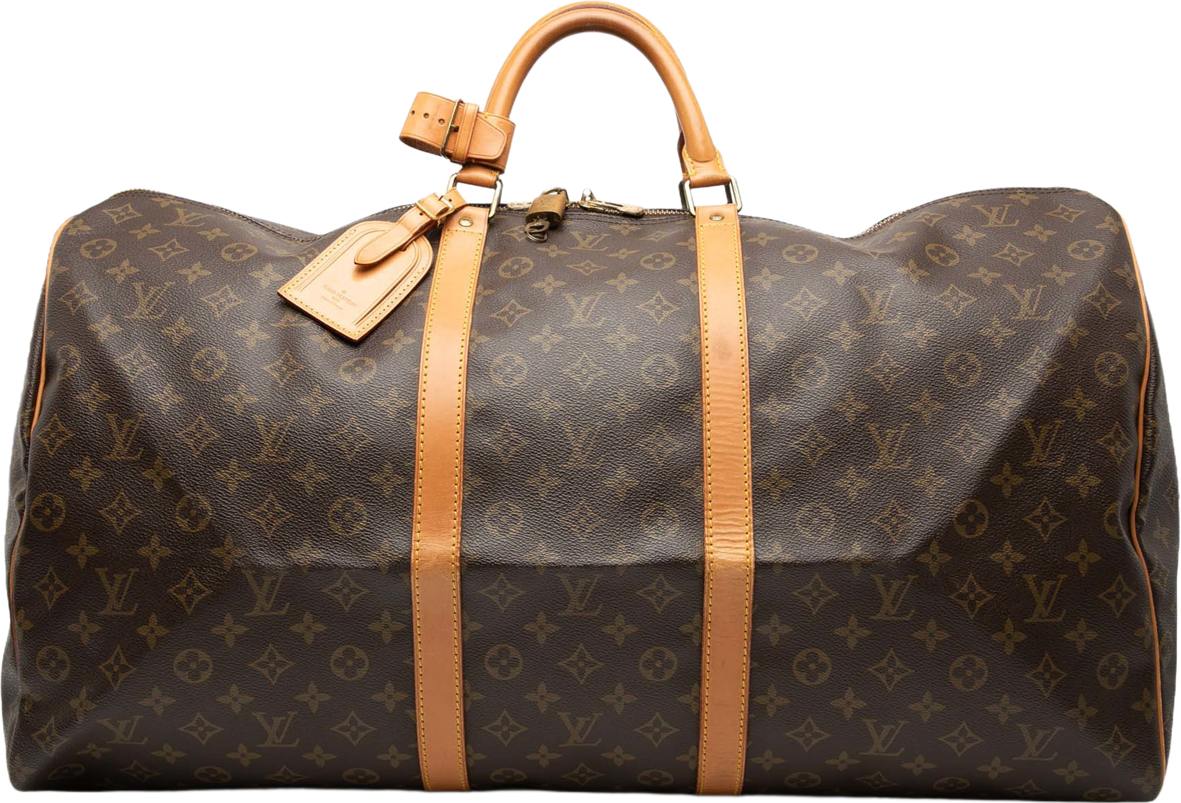 Louis Vuitton Monogram Keepall 60, från Luxclusif, i färgen brown. Klicka för att öppna bilden i stort format