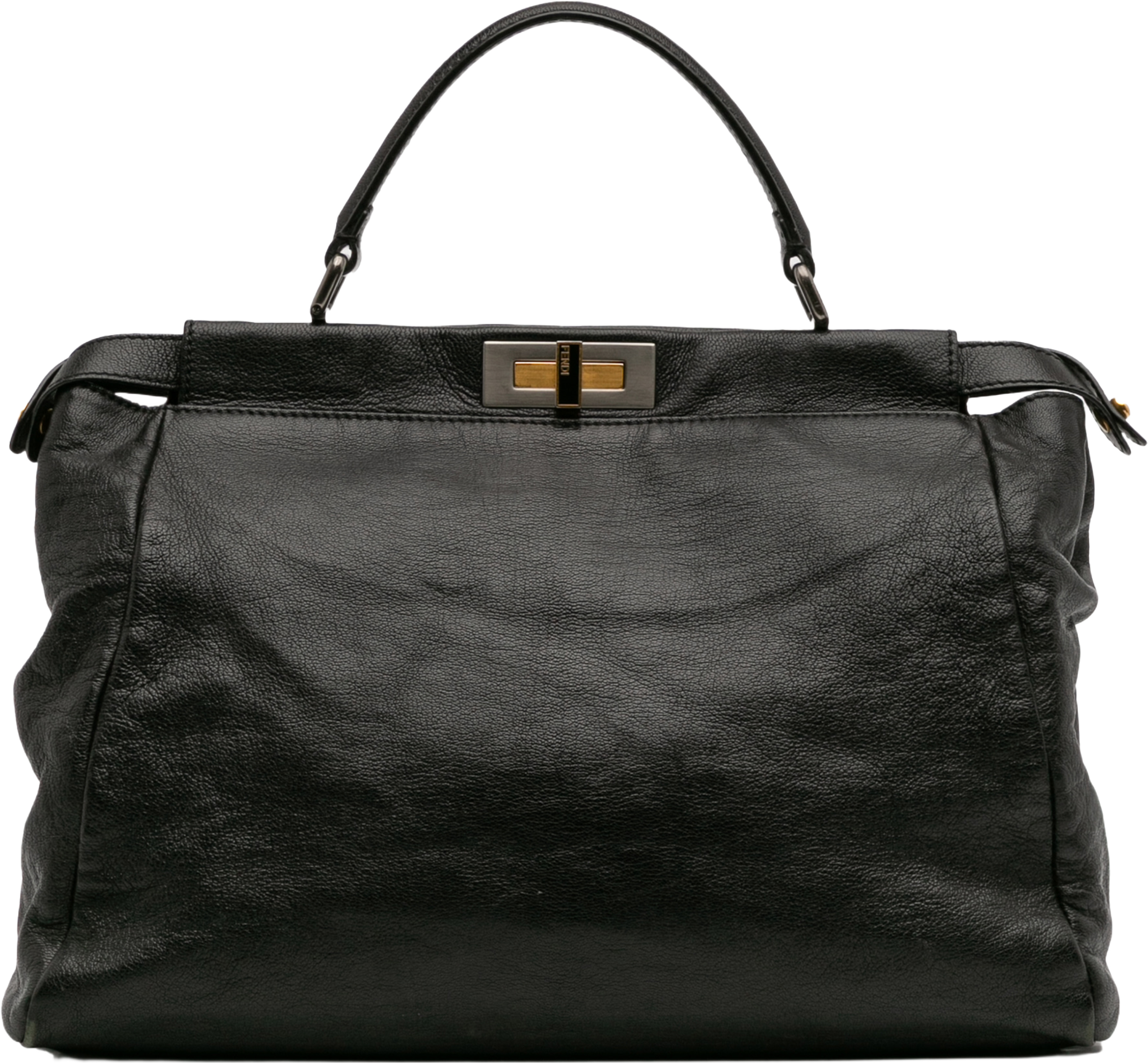 Fendi Large Goatskin Peekaboo Iconic Satchel, från Luxclusif, i färgen black. Klicka för att öppna bilden i stort format