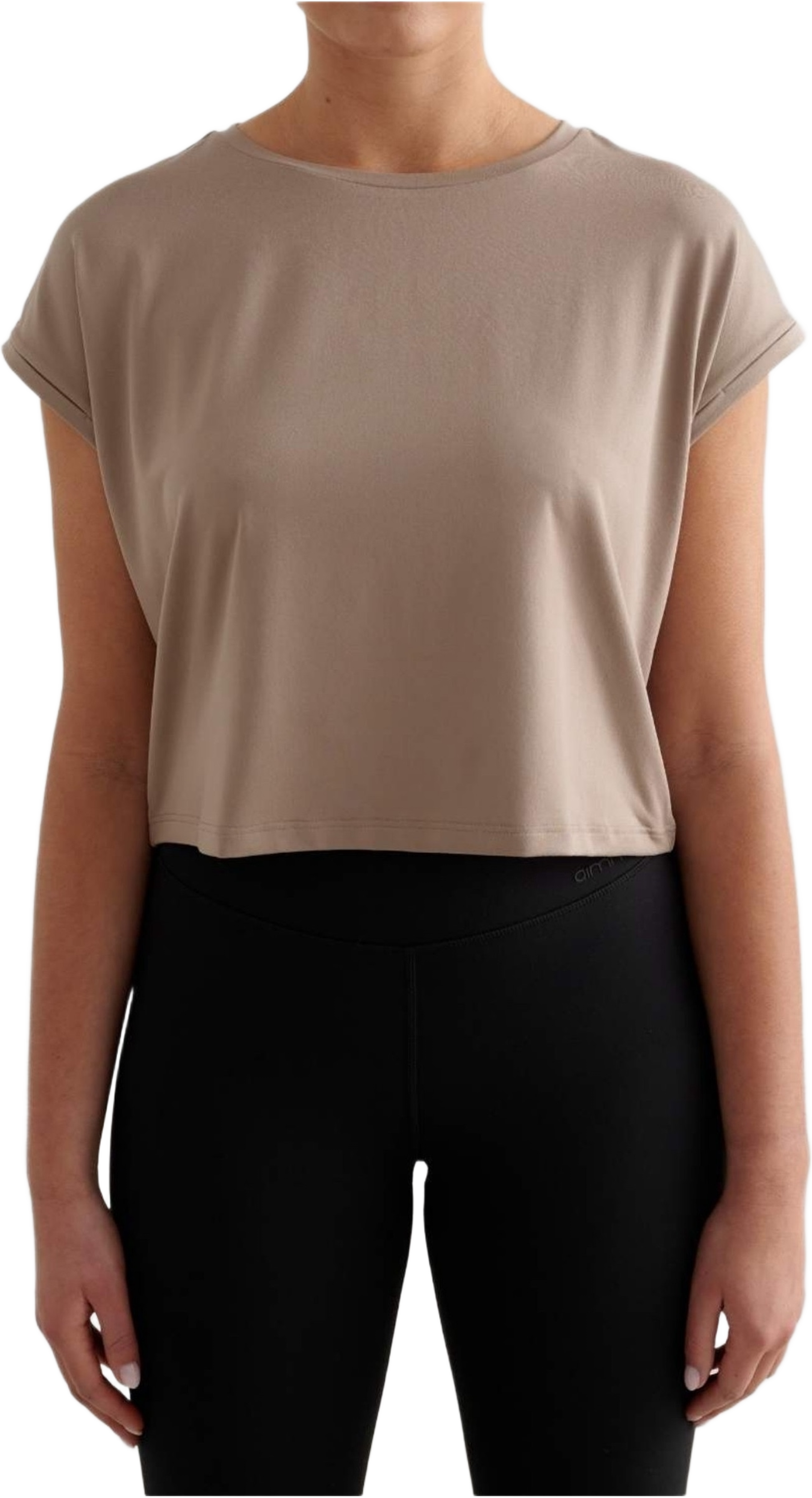 Soft Basic Roll Sleeve Top, från aim'n, i färgen espresso. Klicka för att öppna bilden i stort format