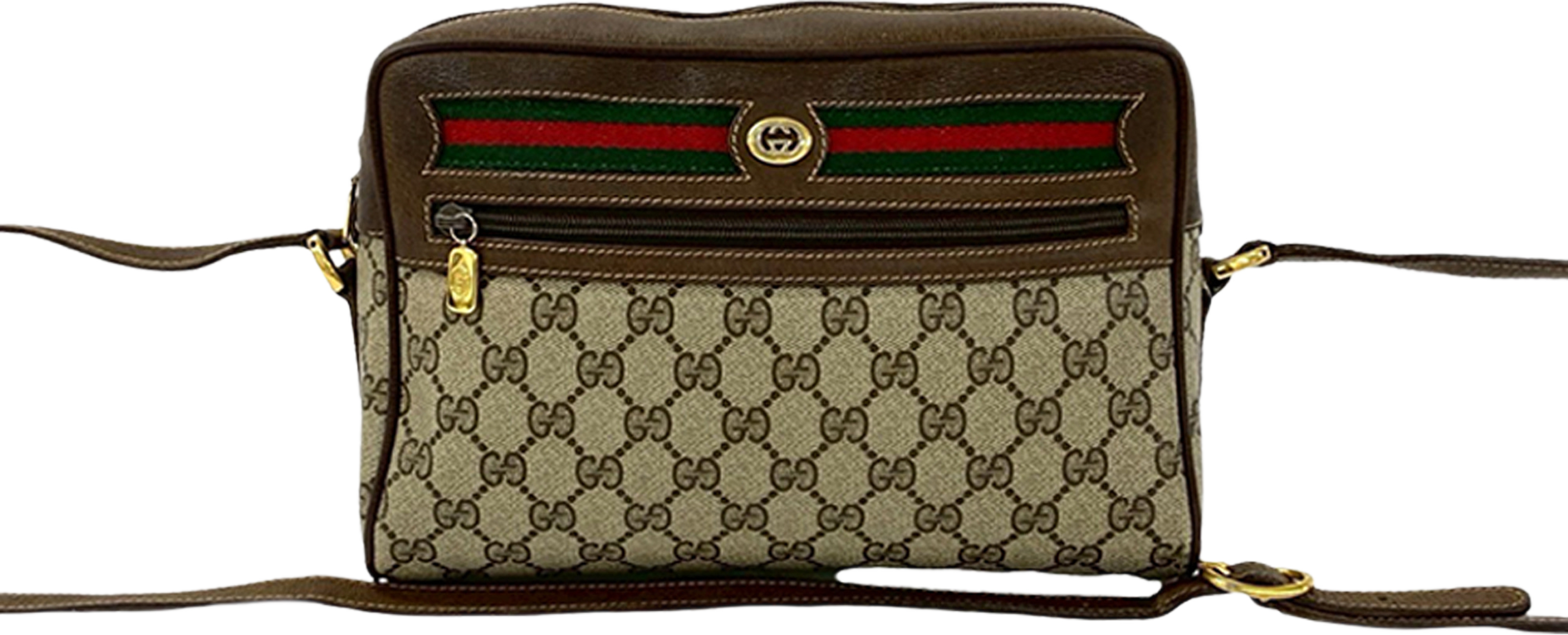 Gucci Gg Supreme Web Crossbody, från Luxclusif, i färgen beige. Klicka för att öppna bilden i stort format