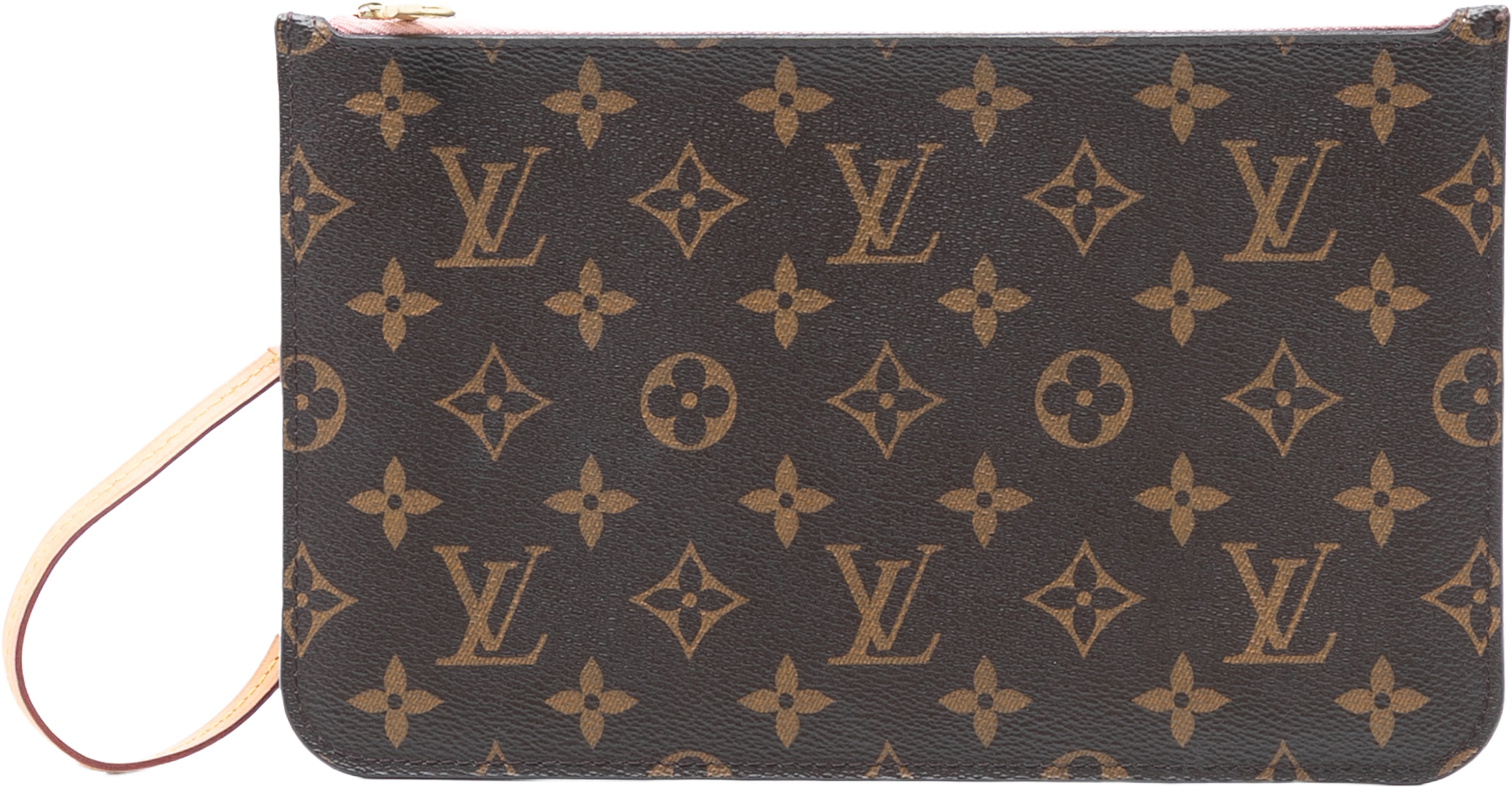 Louis Vuitton Monogram Neverfull Pouch, från Luxclusif, i färgen brown. Klicka för att öppna bilden i stort format