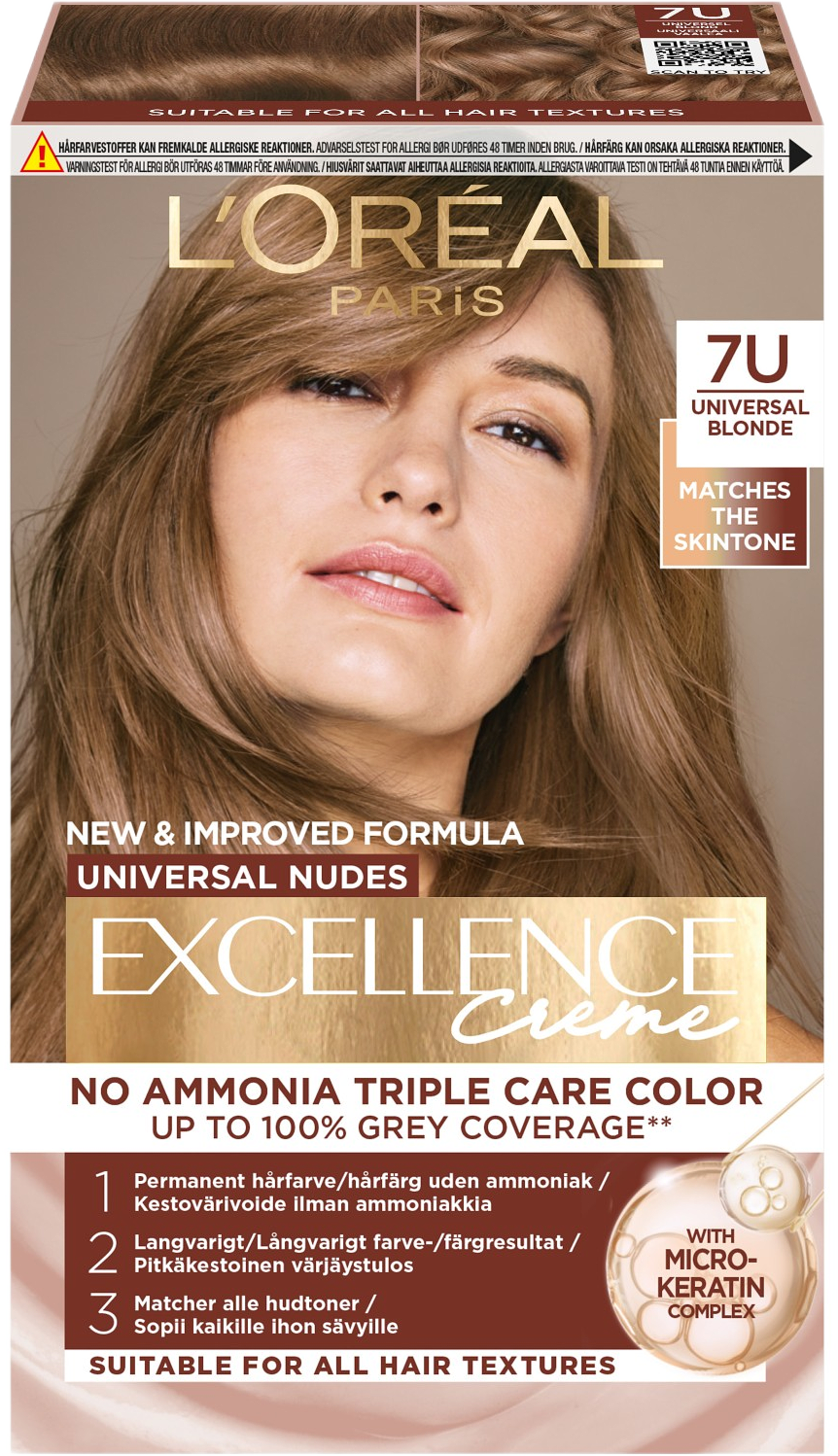 Excellence Universal Nudes 7U Universal Blonde, från L'Oréal Paris, i färgen Blonde. Klicka för att öppna bilden i stort format