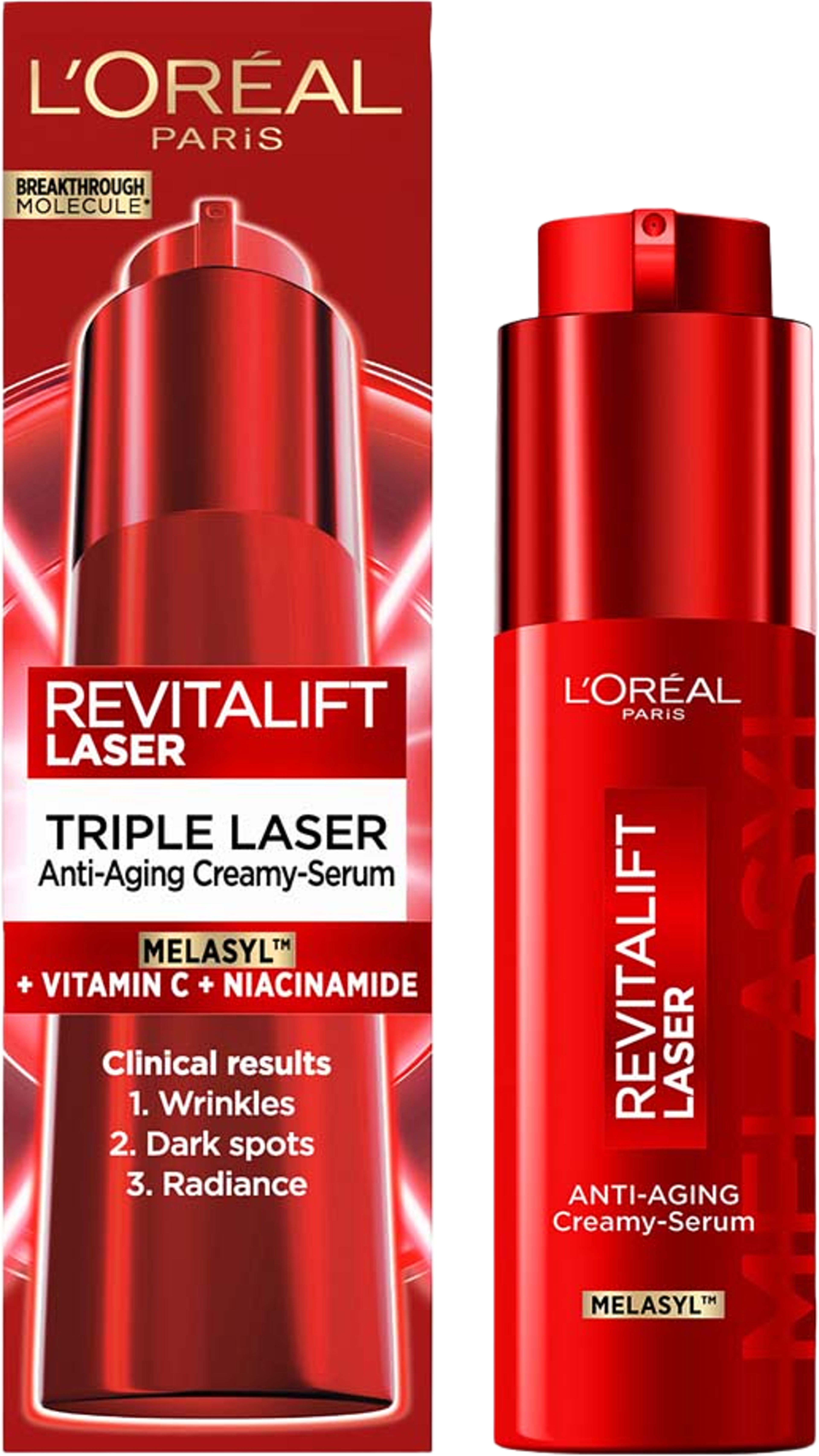 Revitalift Laser Triple Laser Anti-Ageing Creamy-Serum, från L'Oréal Paris. Klicka för att öppna bilden i stort format