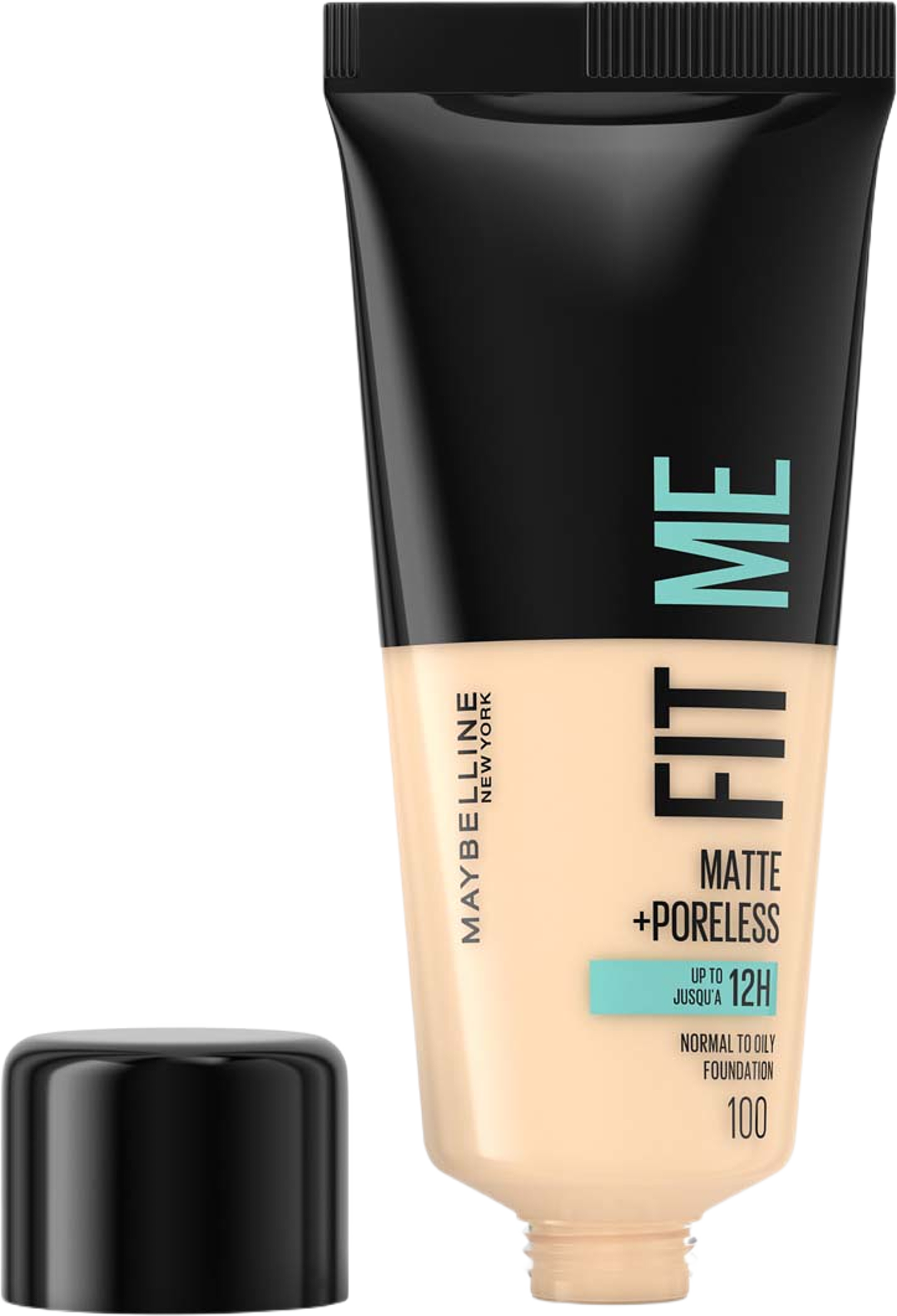 Fit Me Matte + Poreless Foundation, från Maybelline, i färgen 100 Warm Ivory. Klicka för att öppna bilden i stort format