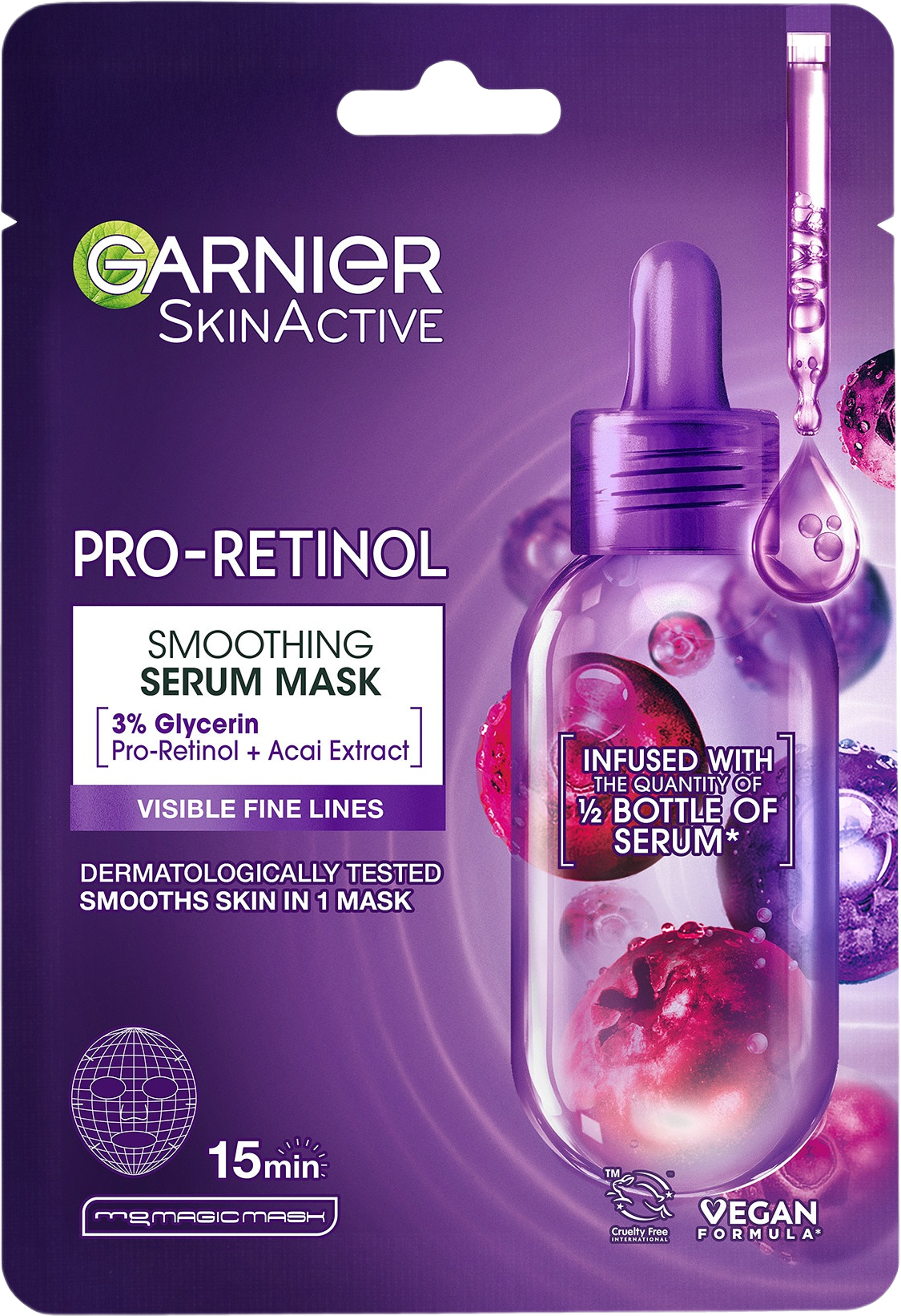 Pro-Retinol Smoothing Serum Face Mask, från Garnier, i färgen Pro-retinol Smoothing Serum.