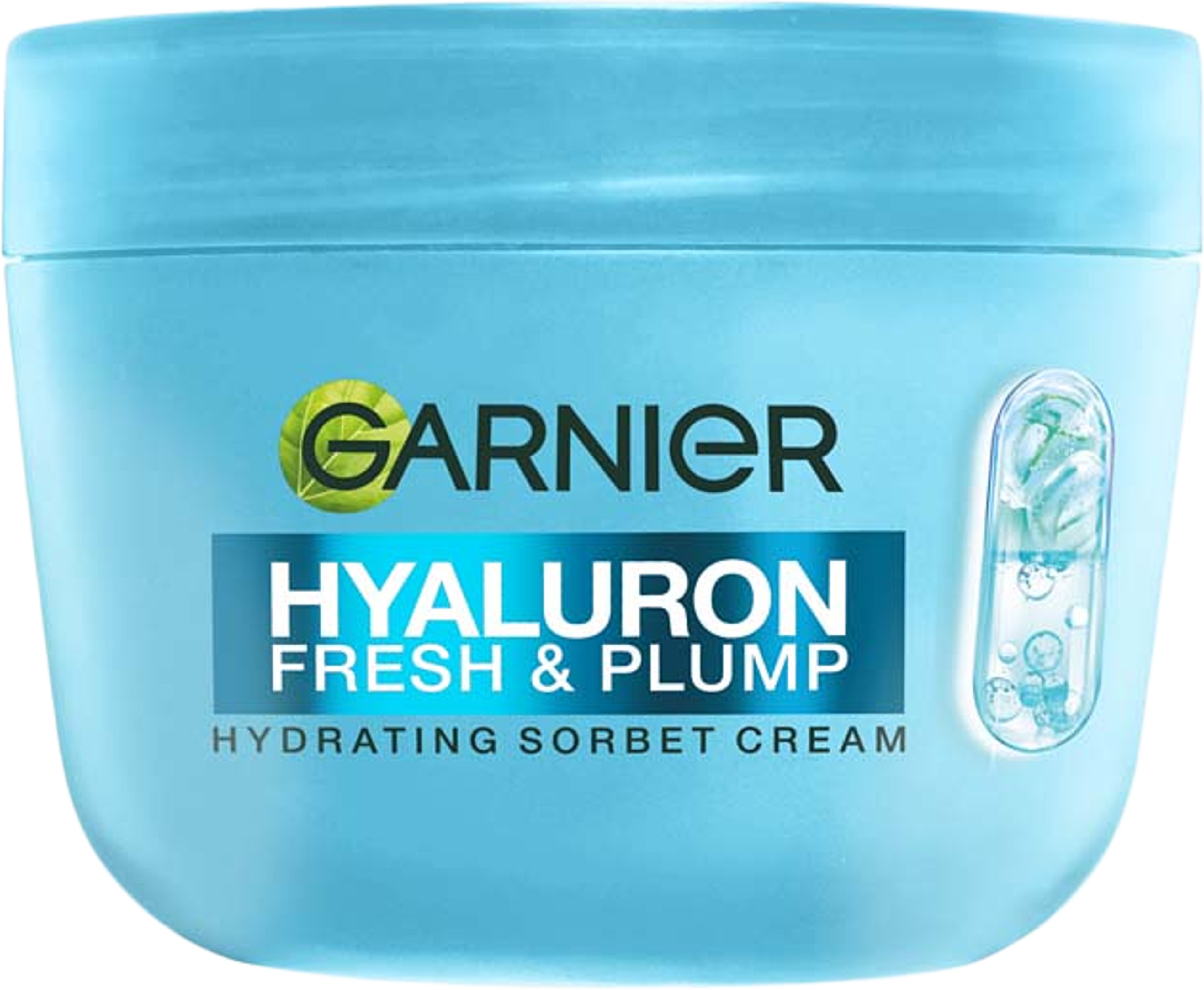 Hyaluron Fresh & Plump Hydrating Sorbet cream, från Garnier. Klicka för att öppna bilden i stort format