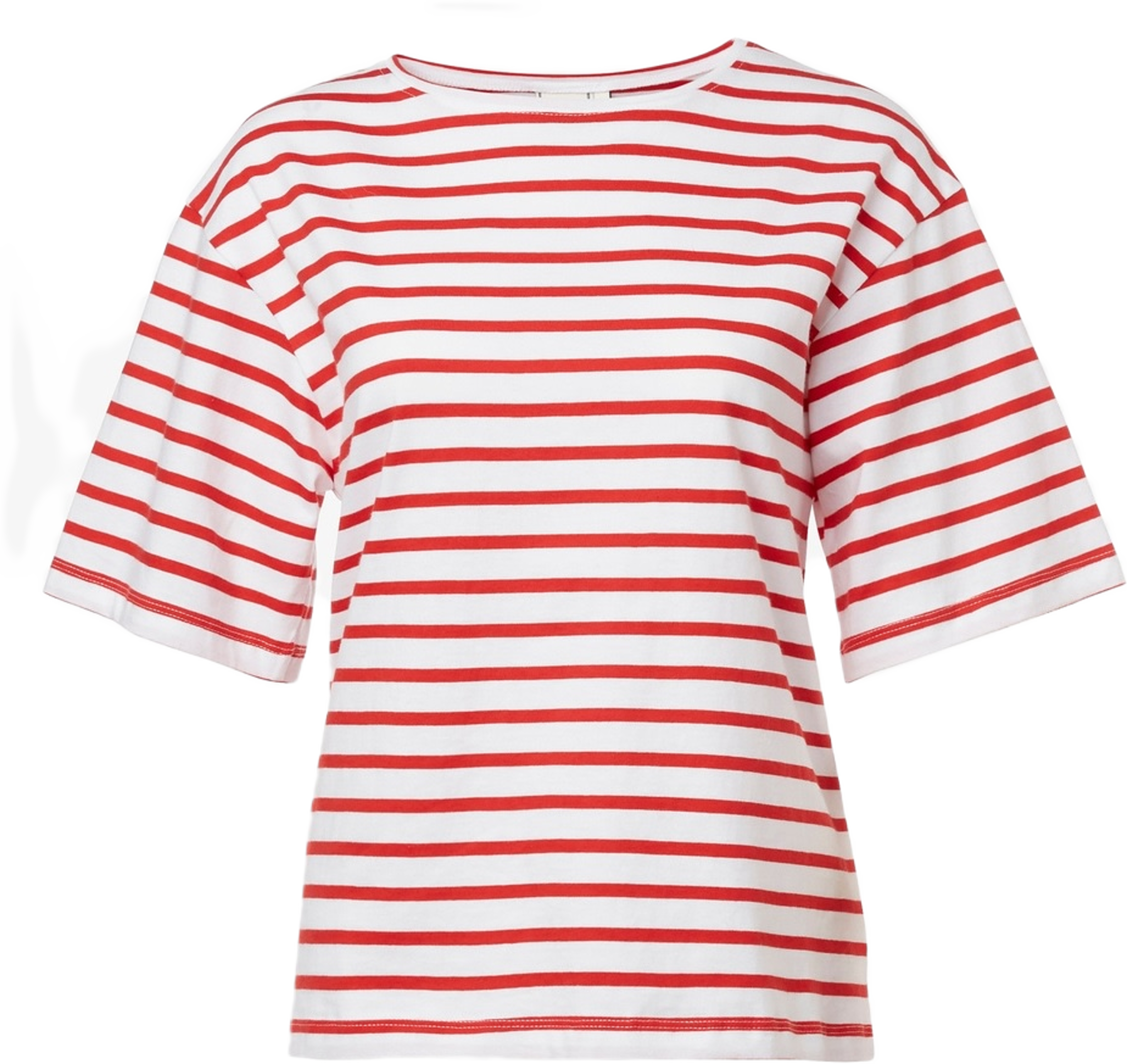 Tuva T-shirt Rand Vit Röd