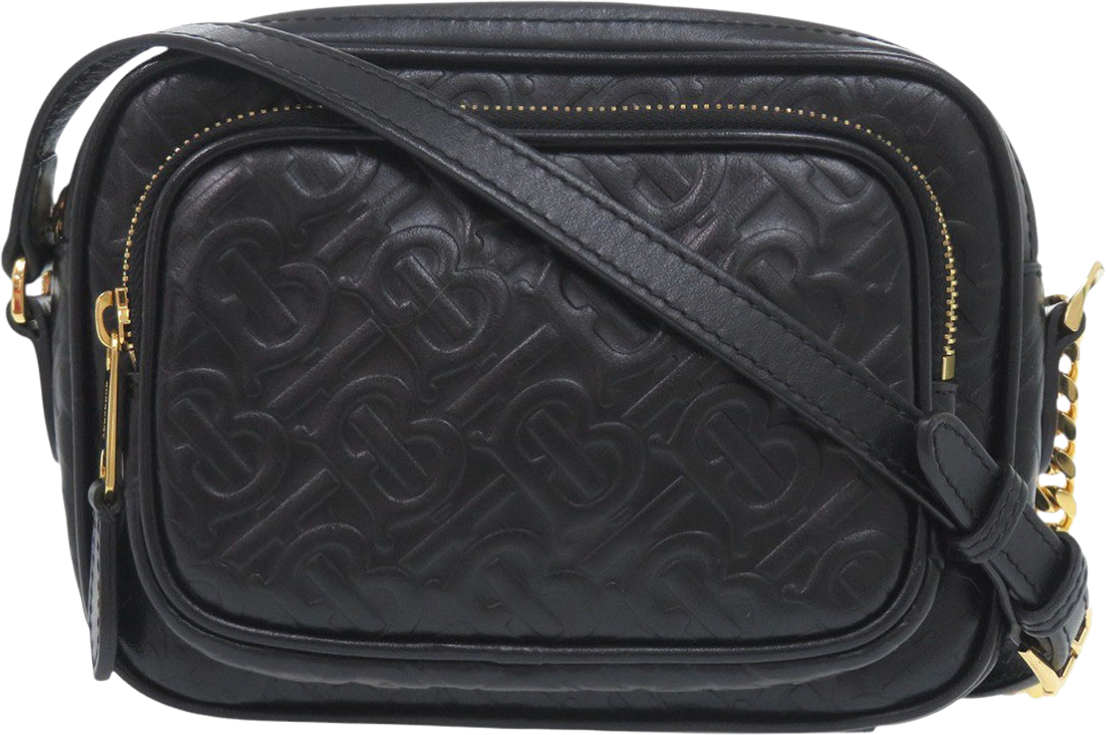 Burberry Embossed Calfskin Tb Monogram Camera Chain Crossbody, från Luxclusif, i färgen black. Klicka för att öppna bilden i stort format