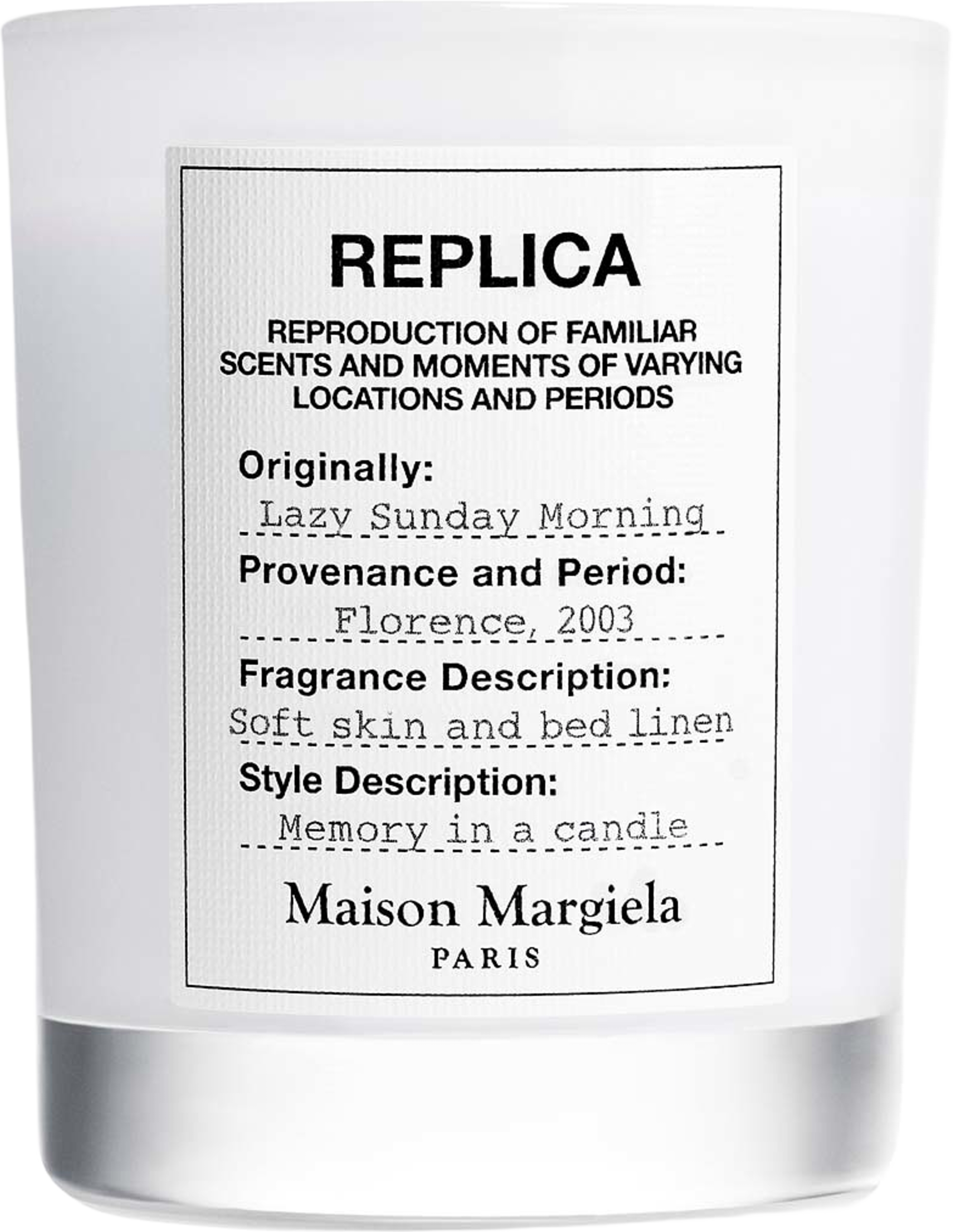 Candle Lazy Sunday, från Maison Margiela. Klicka för att öppna bilden i stort format