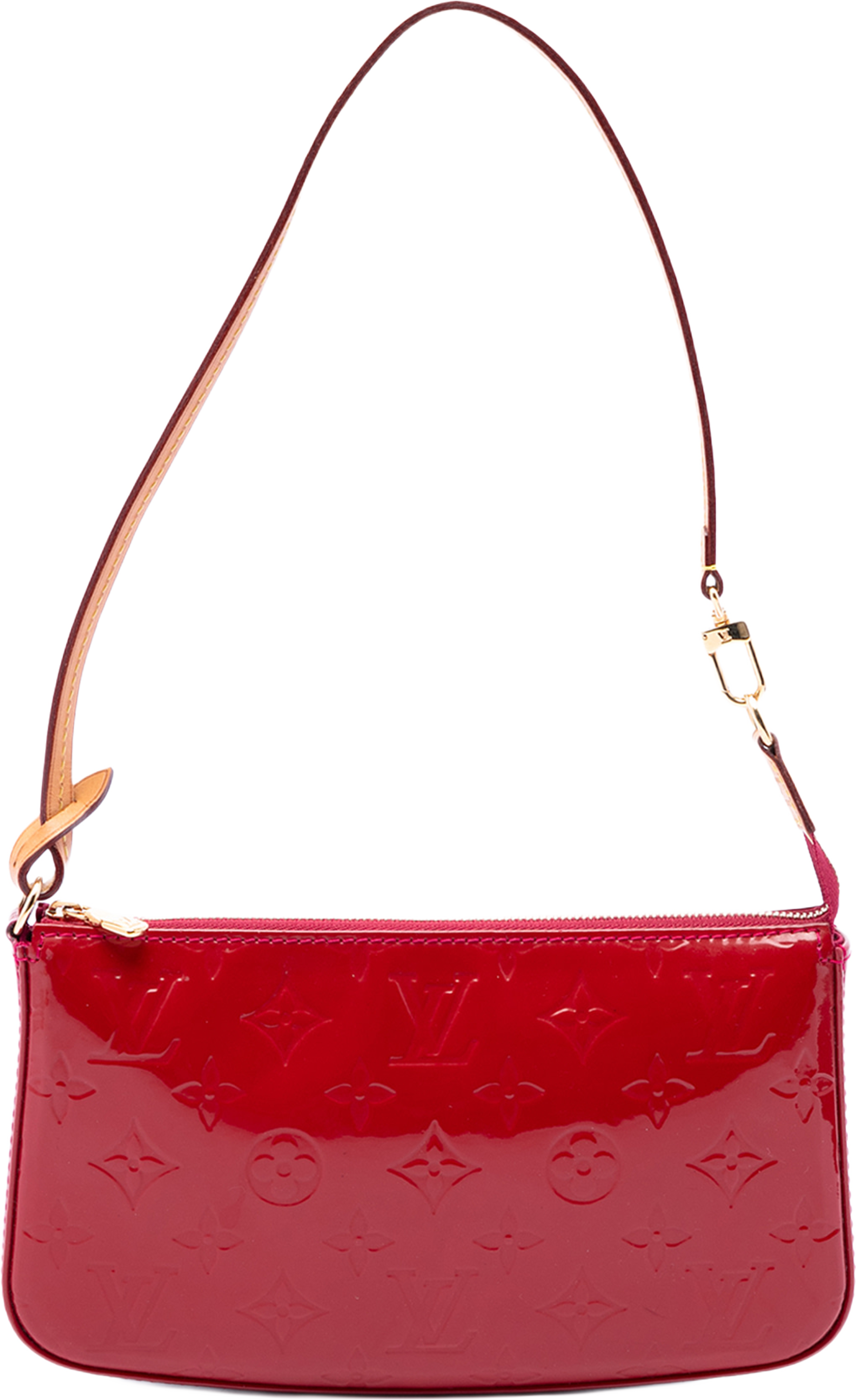 Louis Vuitton Monogram Vernis Pochette Accessoires, från Luxclusif, i färgen röd. Klicka för att öppna bilden i stort format