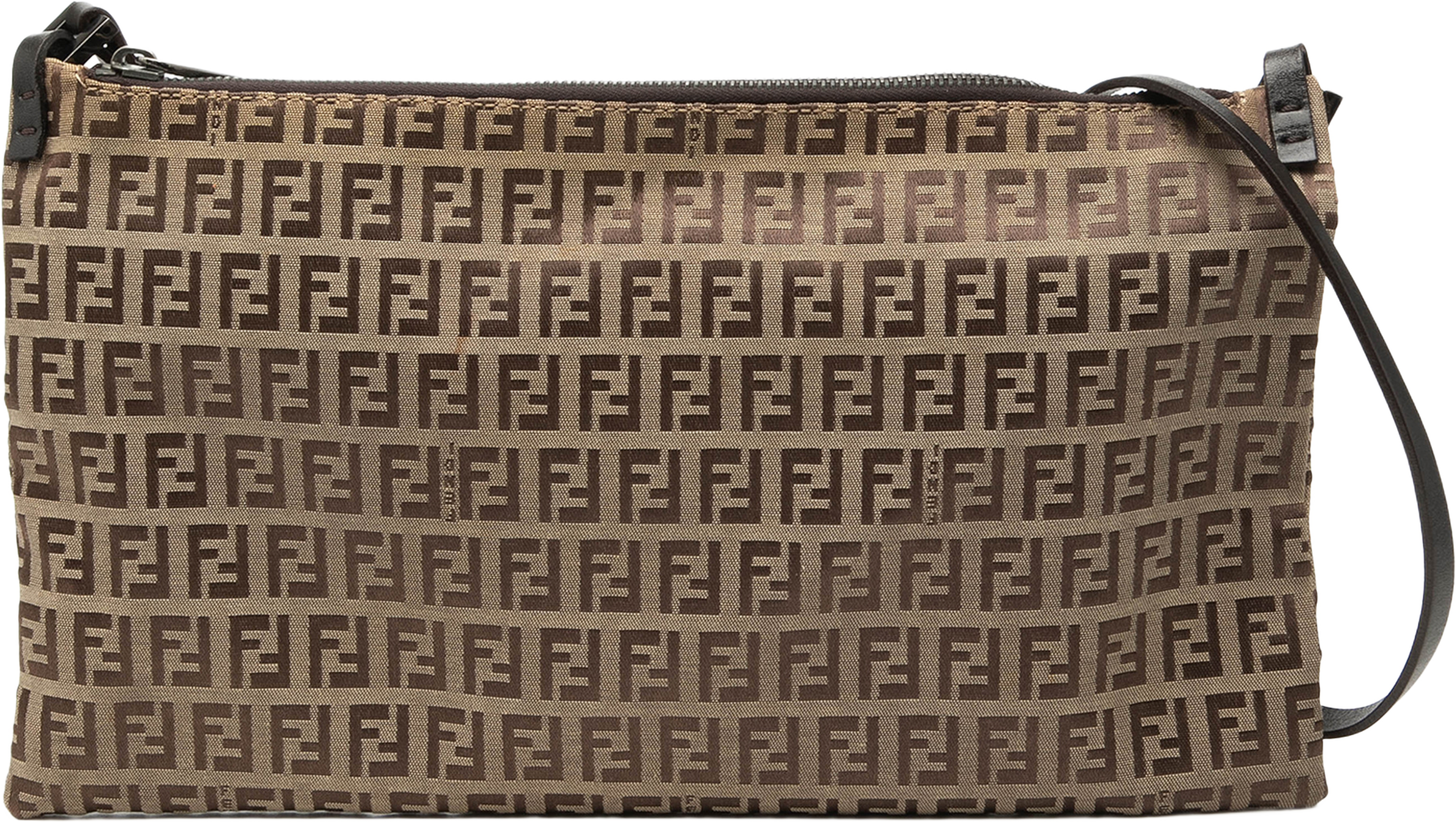 Fendi Zucchino Canvas Crossbody, från Luxclusif, i färgen beige. Klicka för att öppna bilden i stort format